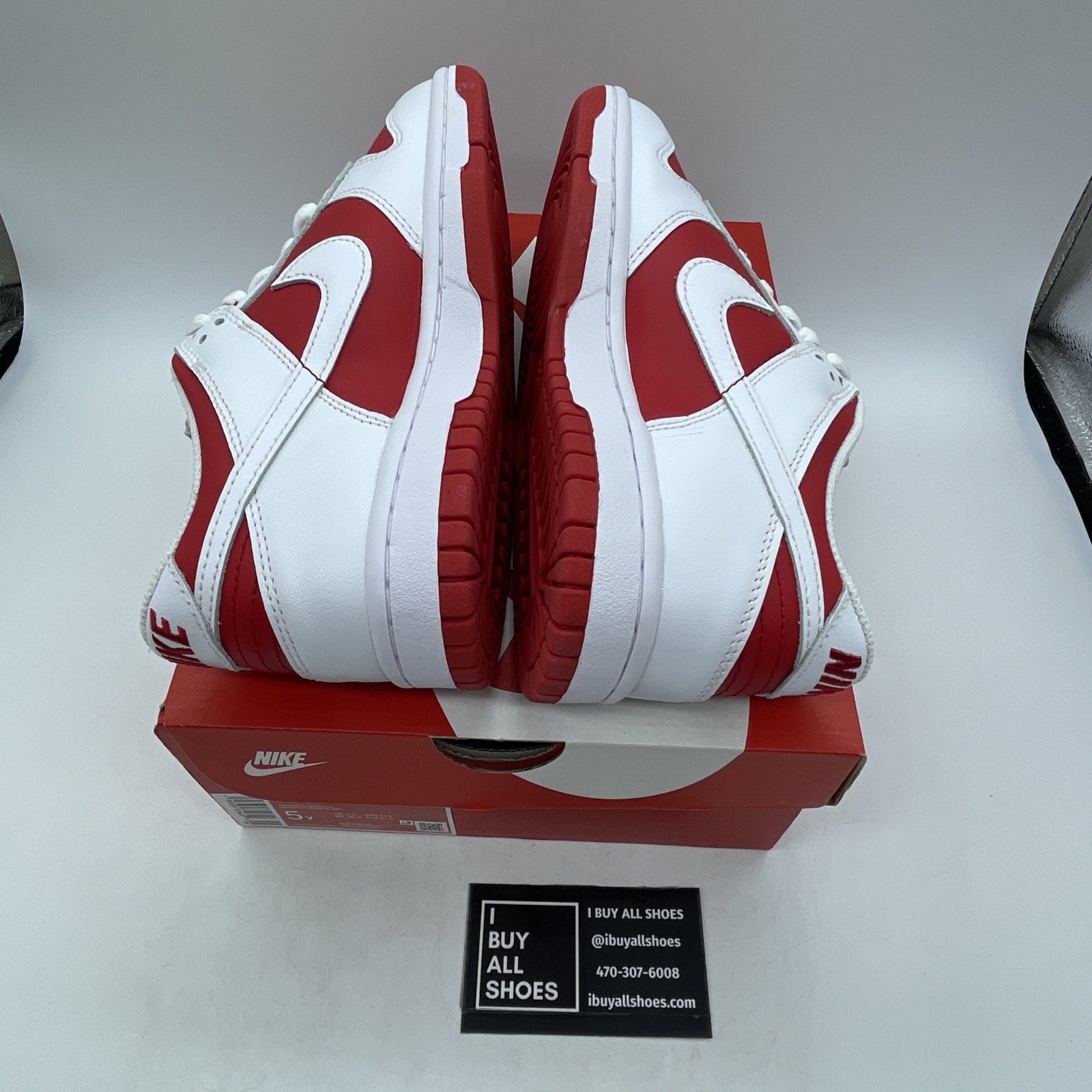 Size 5Y - Nike Dunk Low Shoes Youth White University Red GS (CW1590-600)