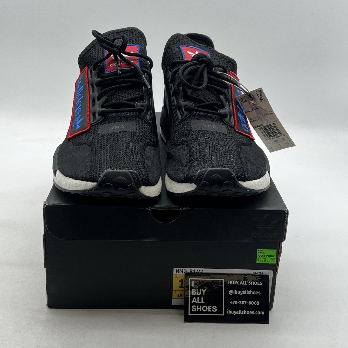 Size 13 - Adidas NMD_R1 V2 Logo Patch - Black (GX6266)