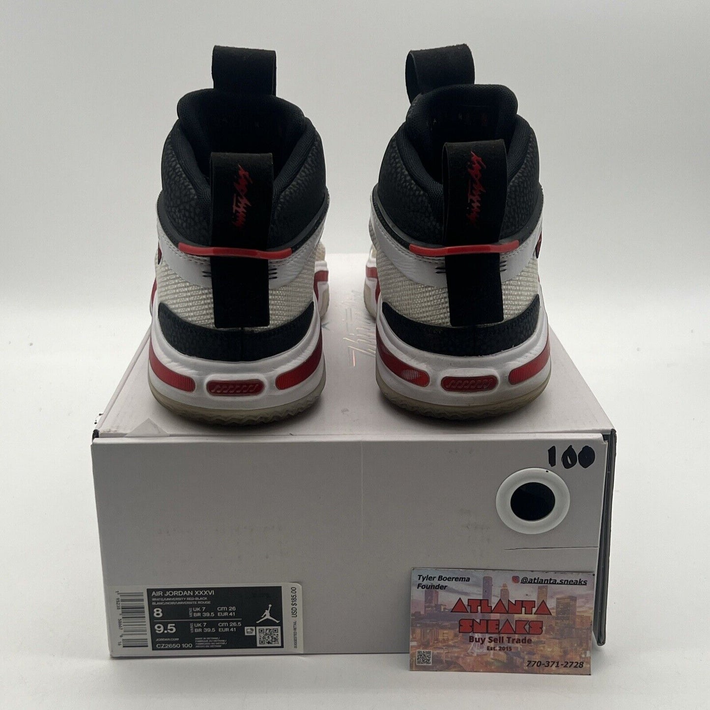 Size 8 - Air Jordan 36 Psychic Energy Black Red White (CZ2650-100)