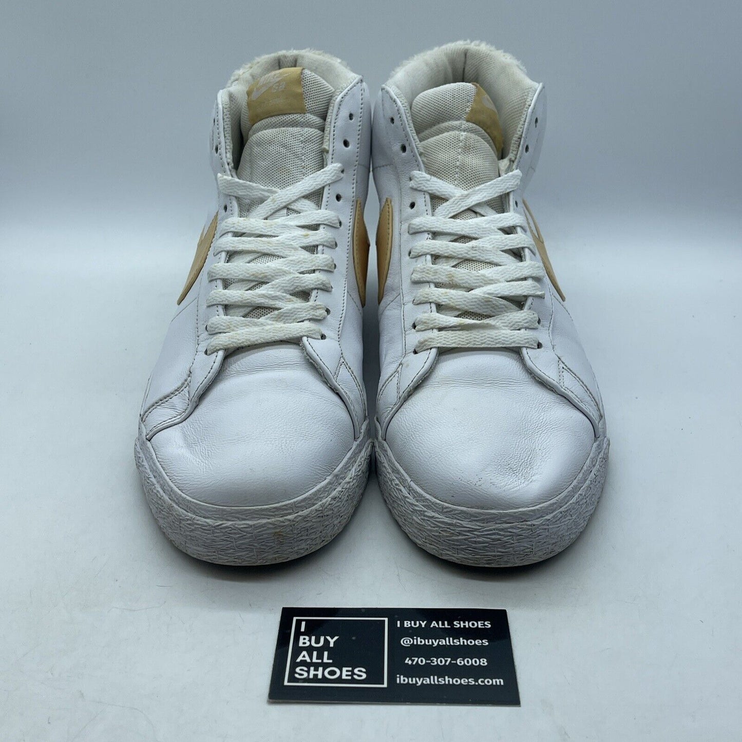 Size 13 - Nike Blazer SB Mid Core Gold Yellow White Leather (CJ6983-102)