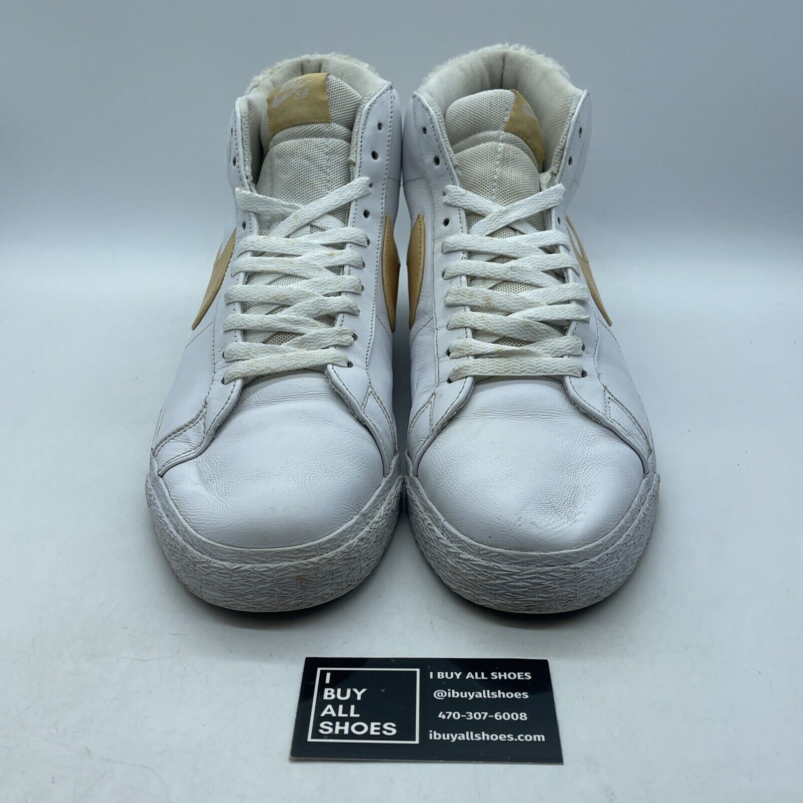 Size 13 - Nike Blazer SB Mid Core Gold Yellow White Leather (CJ6983-102)