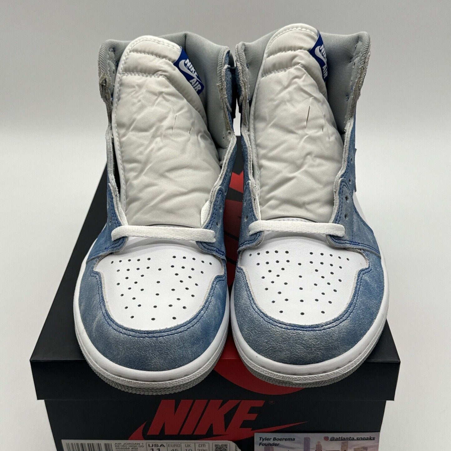 Size 11 - Jordan 1 Retro OG High Hyper Royal Jeans Light Denim White New Grey