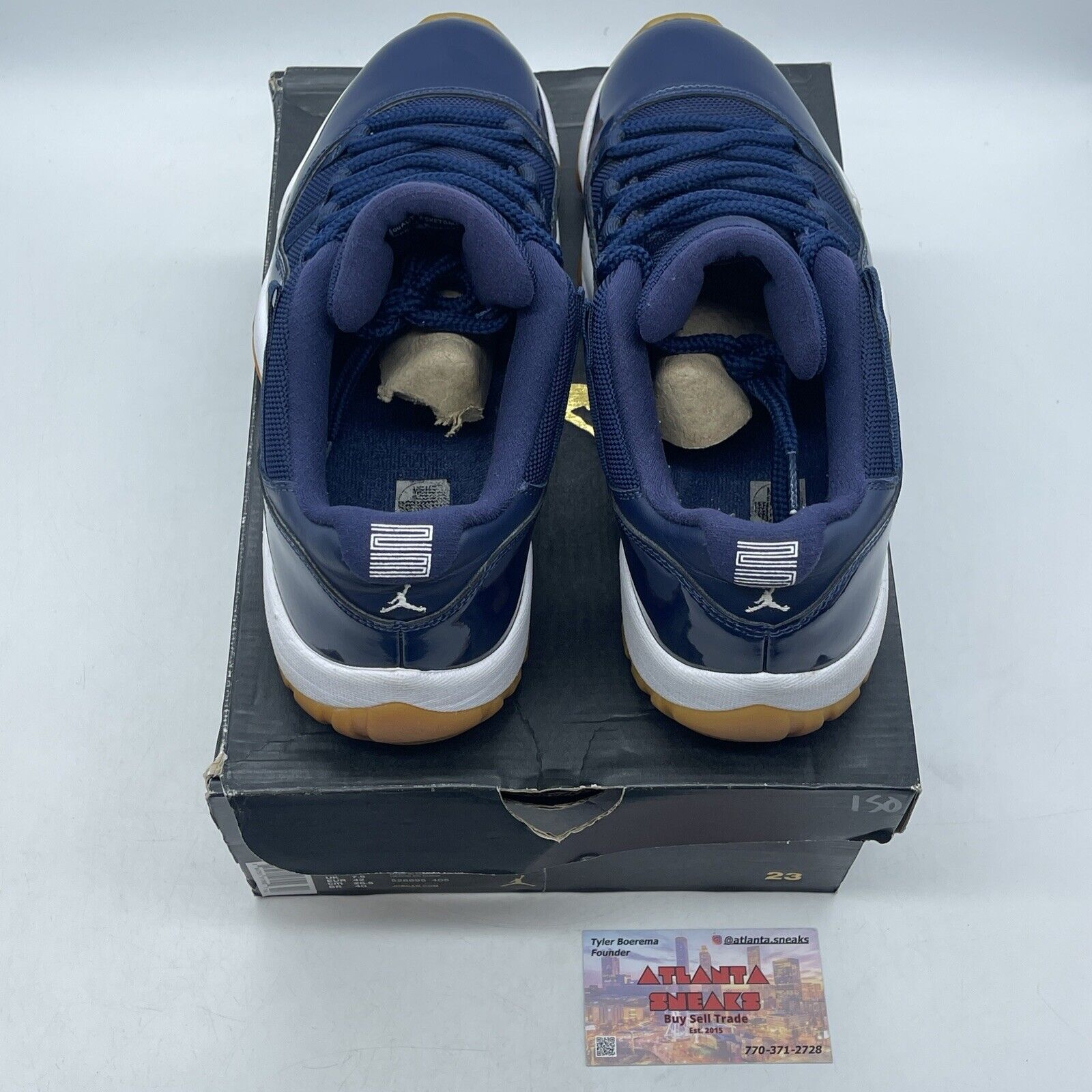 Size 8.5 - Air Jordan 11 Retro Low Navy Gum White (528895-405)