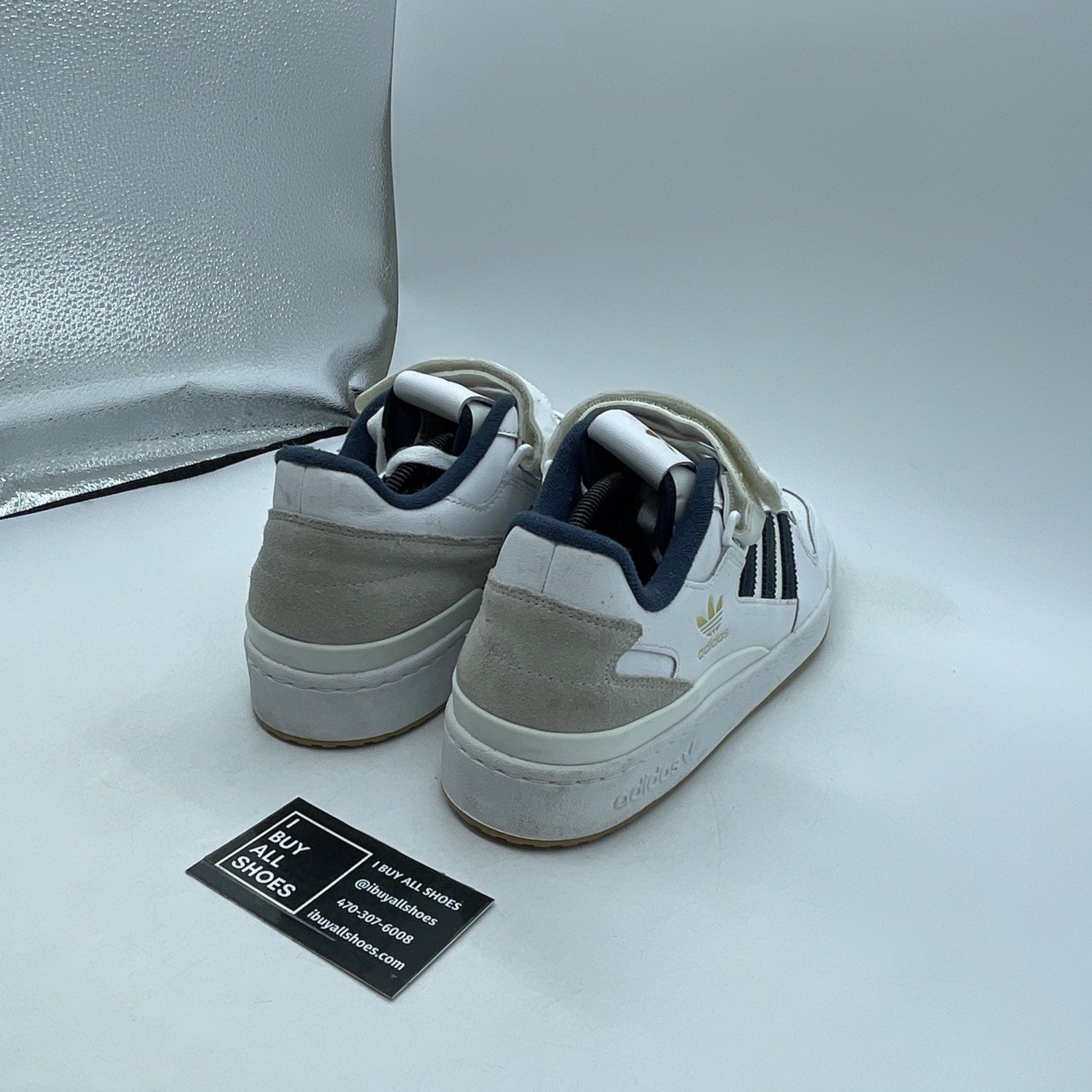 Size 11 - adidas Forum Low White Crew Navy (GY2648)