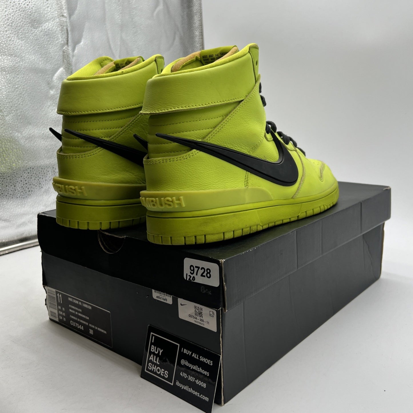 Size 11 - Nike AMBUSH x Dunk High Flash Lime (CU7544-300)
