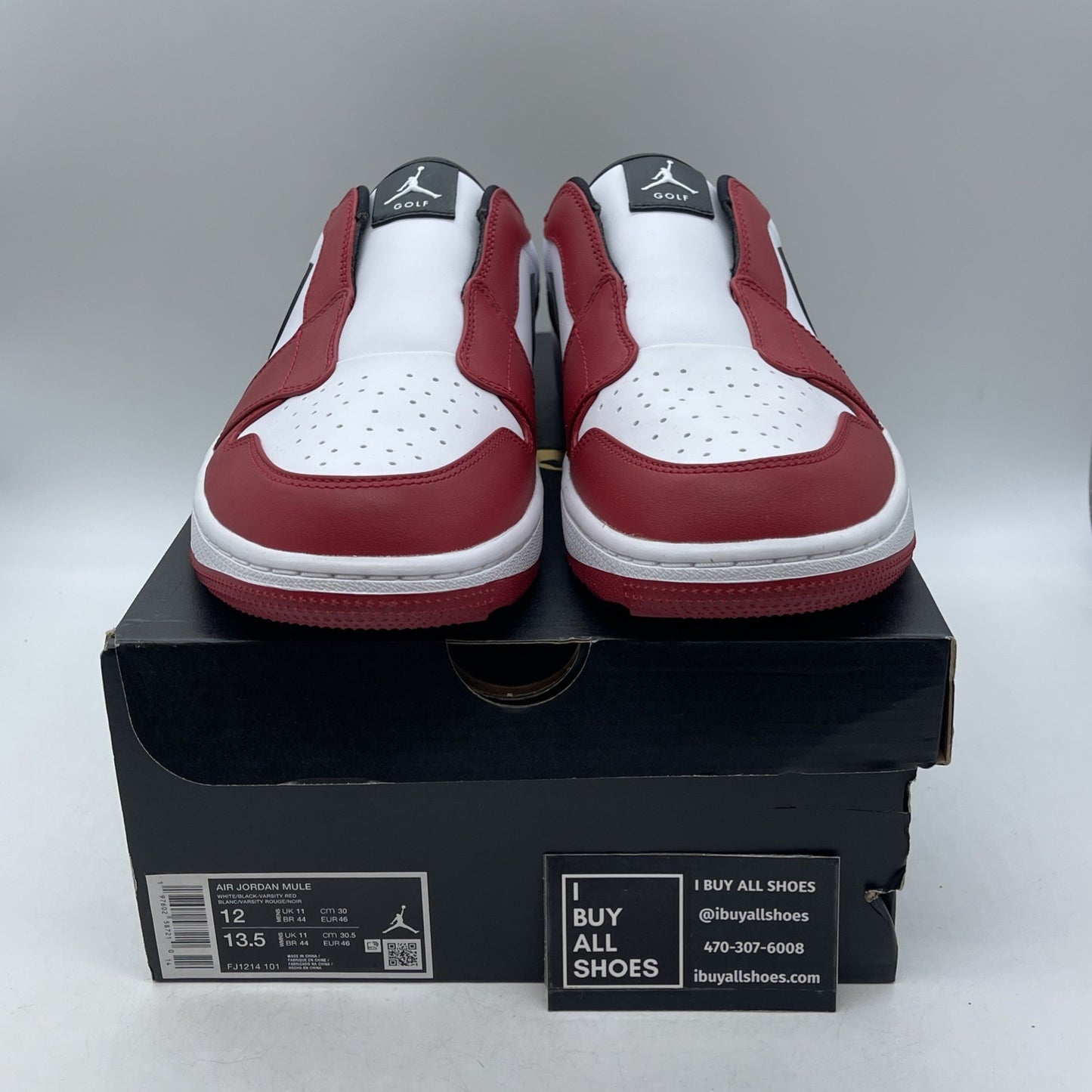 Size 12 - Air Jordan 1 Mule Golf Chicago White Red (FJ1213-101)