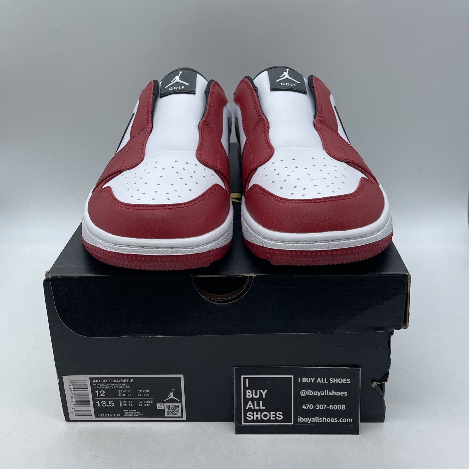 Size 12 - Air Jordan 1 Mule Golf Chicago White Red (FJ1213-101)