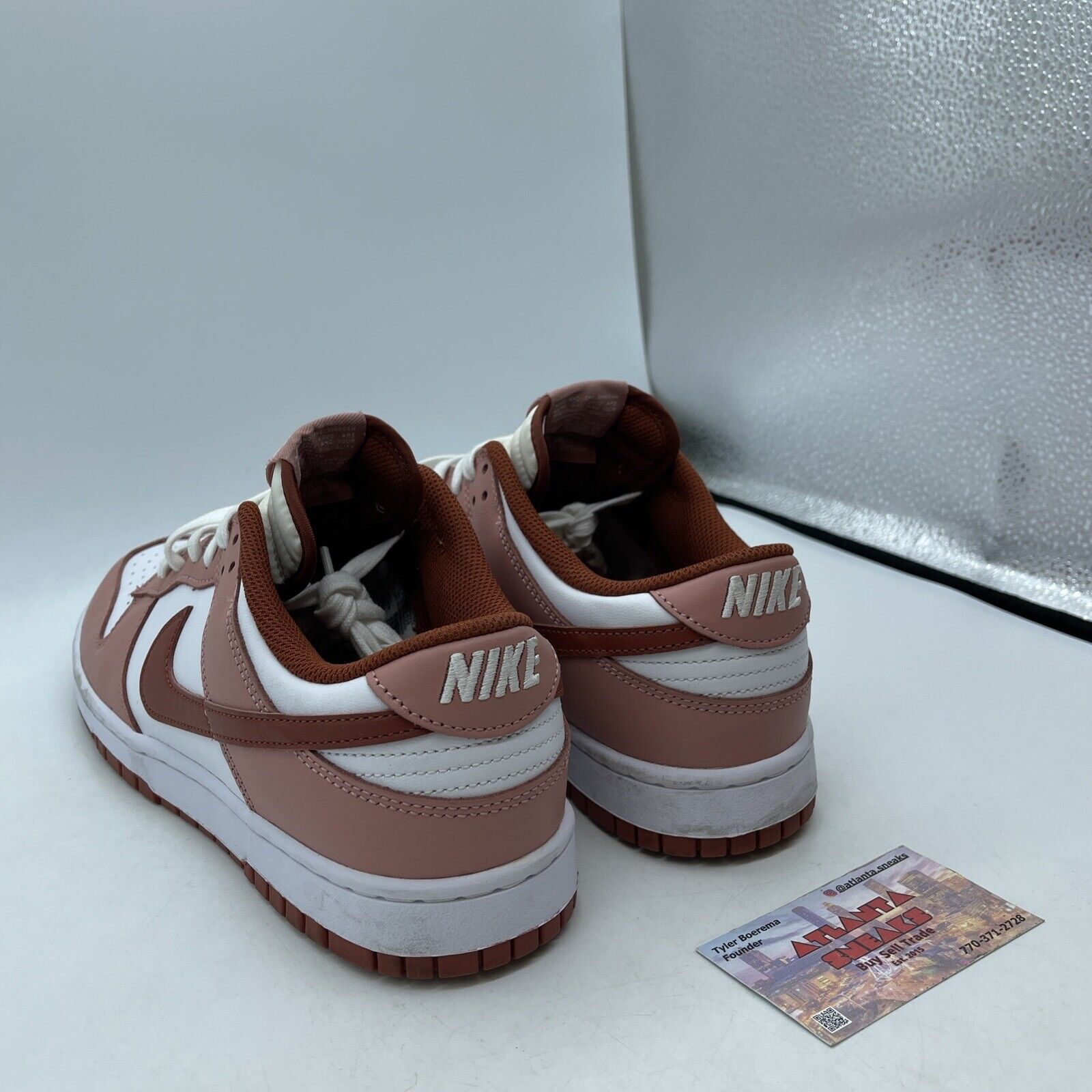 Size 11.5W - Nike Dunk Low Red Stardust Pink White Leather (FQ8876-618)