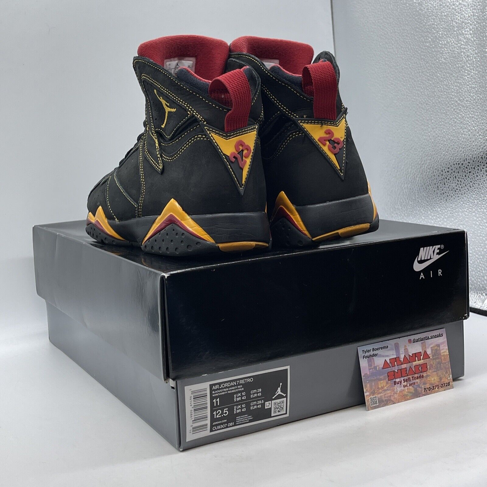 Size 11 - Jordan 7 Retro Citrus Black Orange Red Suede (CU9307-081)