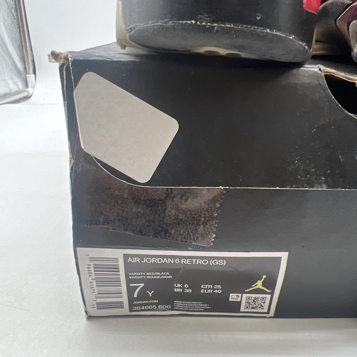 Size 7Y - Air Jordan 6 Retro Toro Bravo (384665-600)