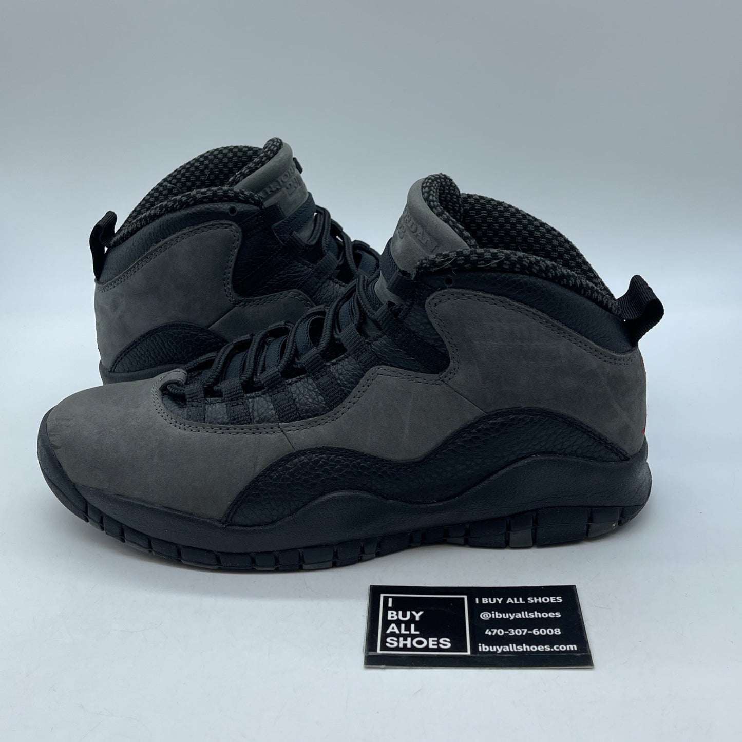 Size 9.5 - Air Jordan 10 Retro 2018 Shadow Grey Black Red Suede (310805-002)