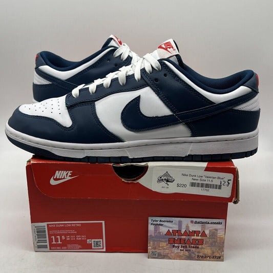 Size 11.5 - Nike Dunk Low Velarian Blue/White Leather (DD1399-400)