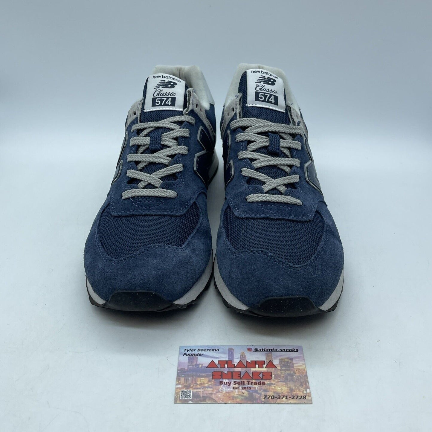 Size 12 - New Balance 574 Core Pack - Navy Blue Grey. Suede Leather (ML574EVN)