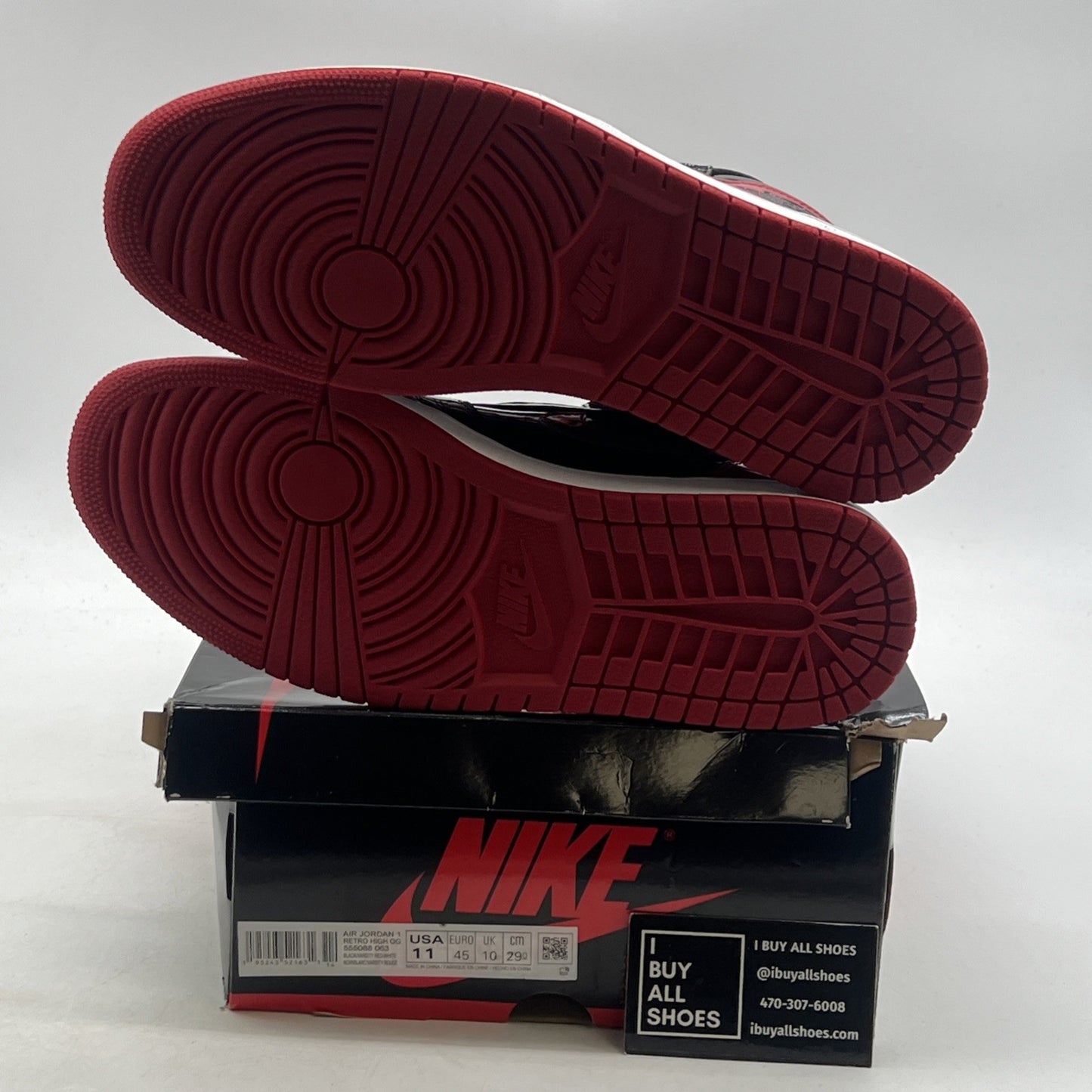 Size 11 - Air Jordan 1 Retro OG High Patent Bred (555088-063)