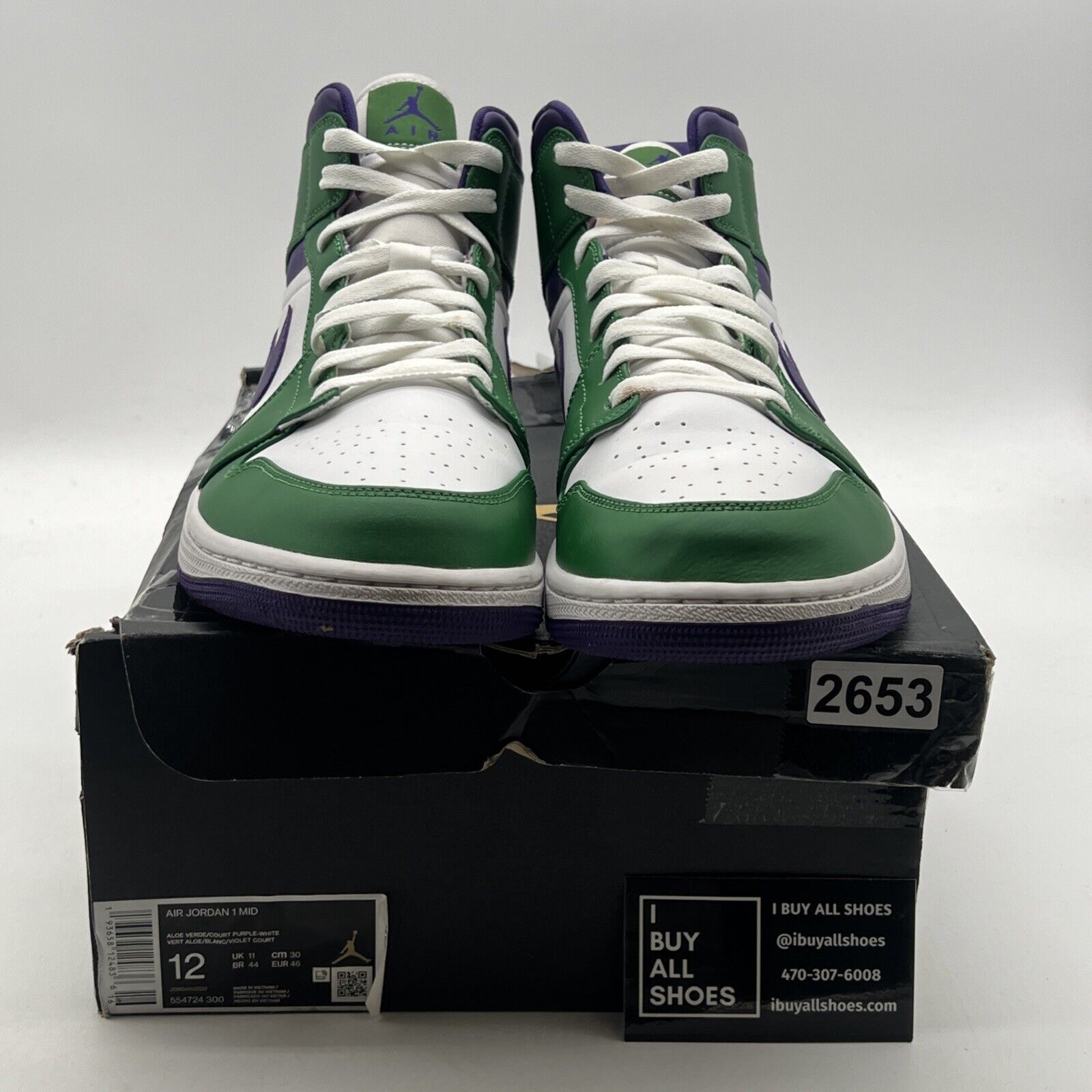 Size 12 - Air Jordan 1 Mid Hulk (554724-300)