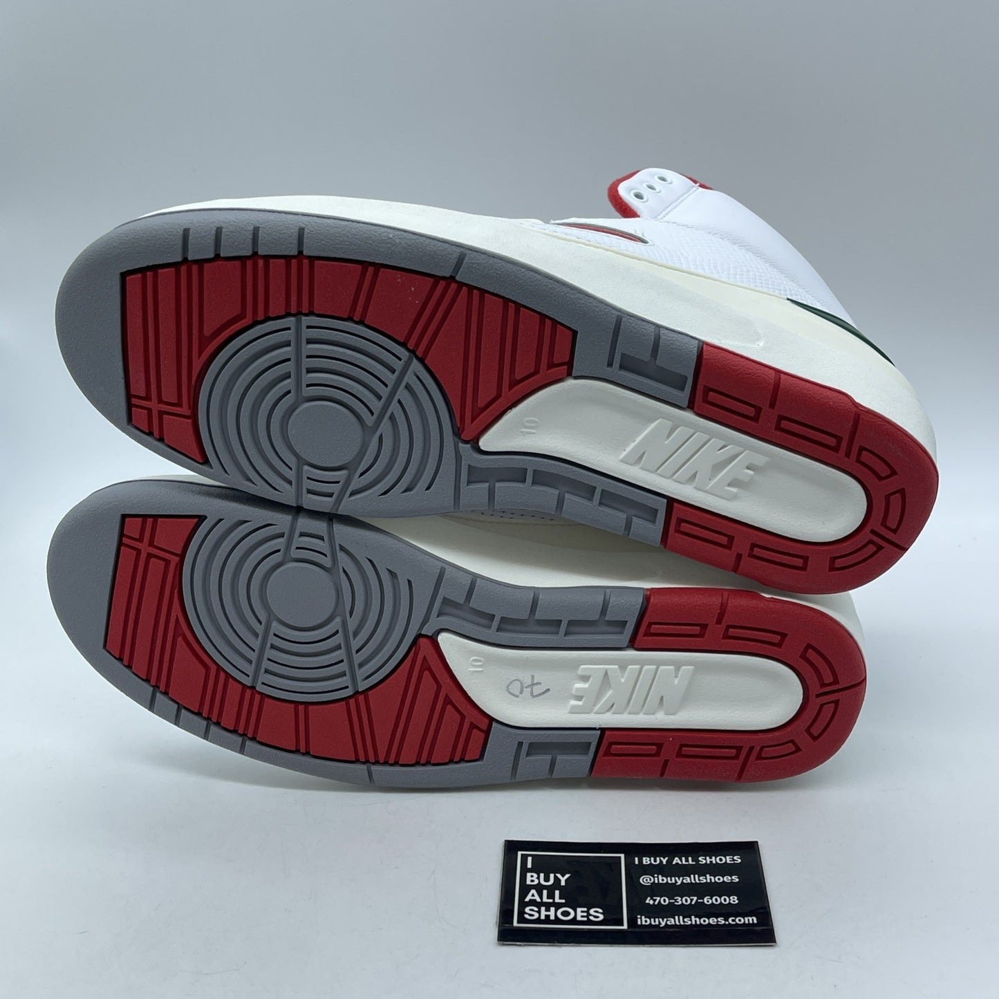 Size 10 - Air Jordan 2 Retro Origins White Green Red Leather (DR8884-101)