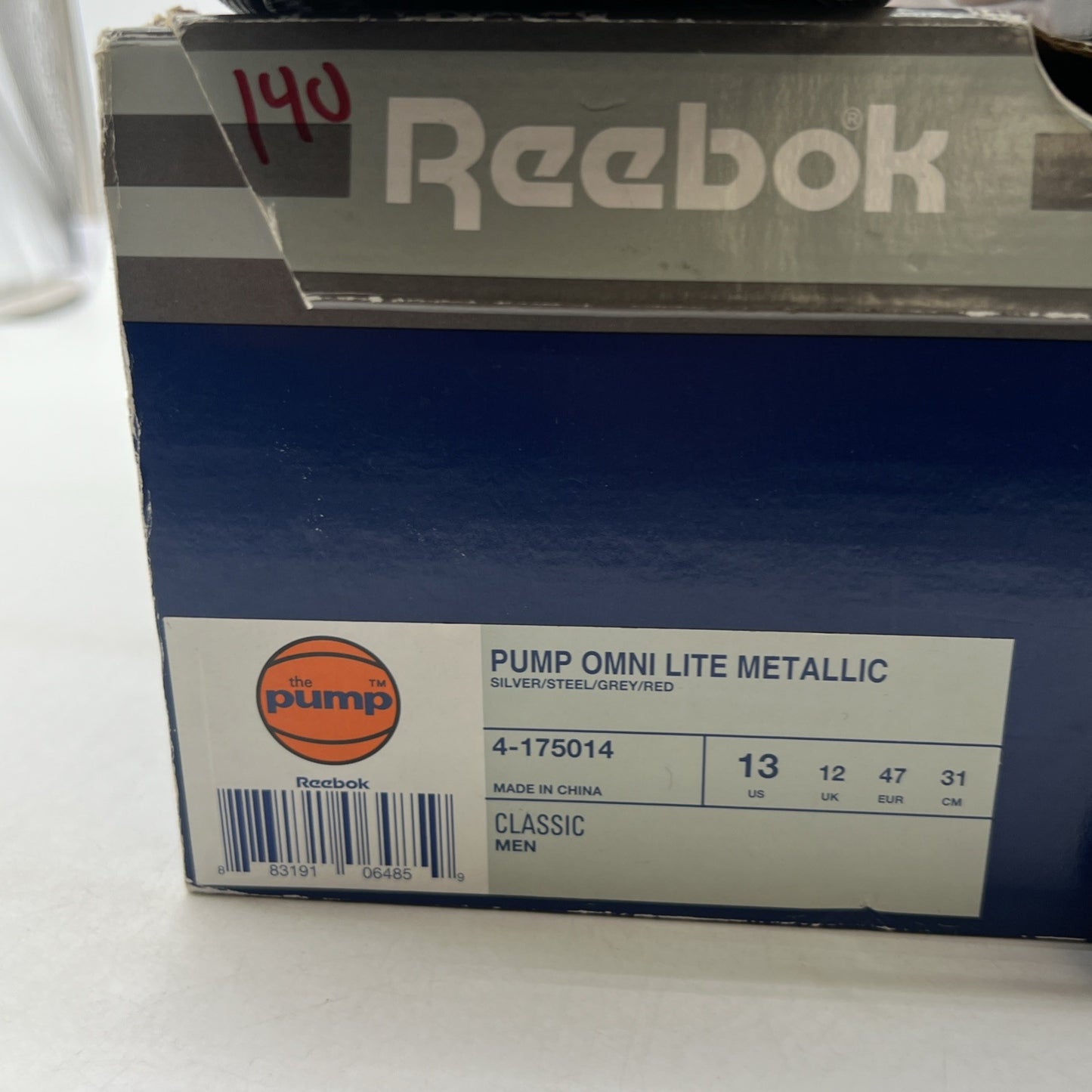 Size 13 - Reebok Pump Omni Lite Metallic Silver (4-175014)