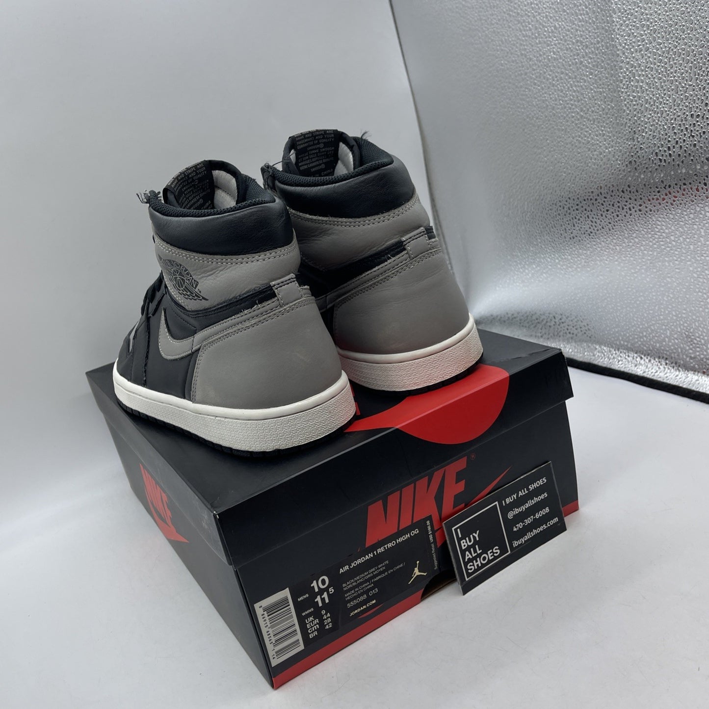 Size 10 - Air Jordan 1 Retro OG High Shadow (555088-013)