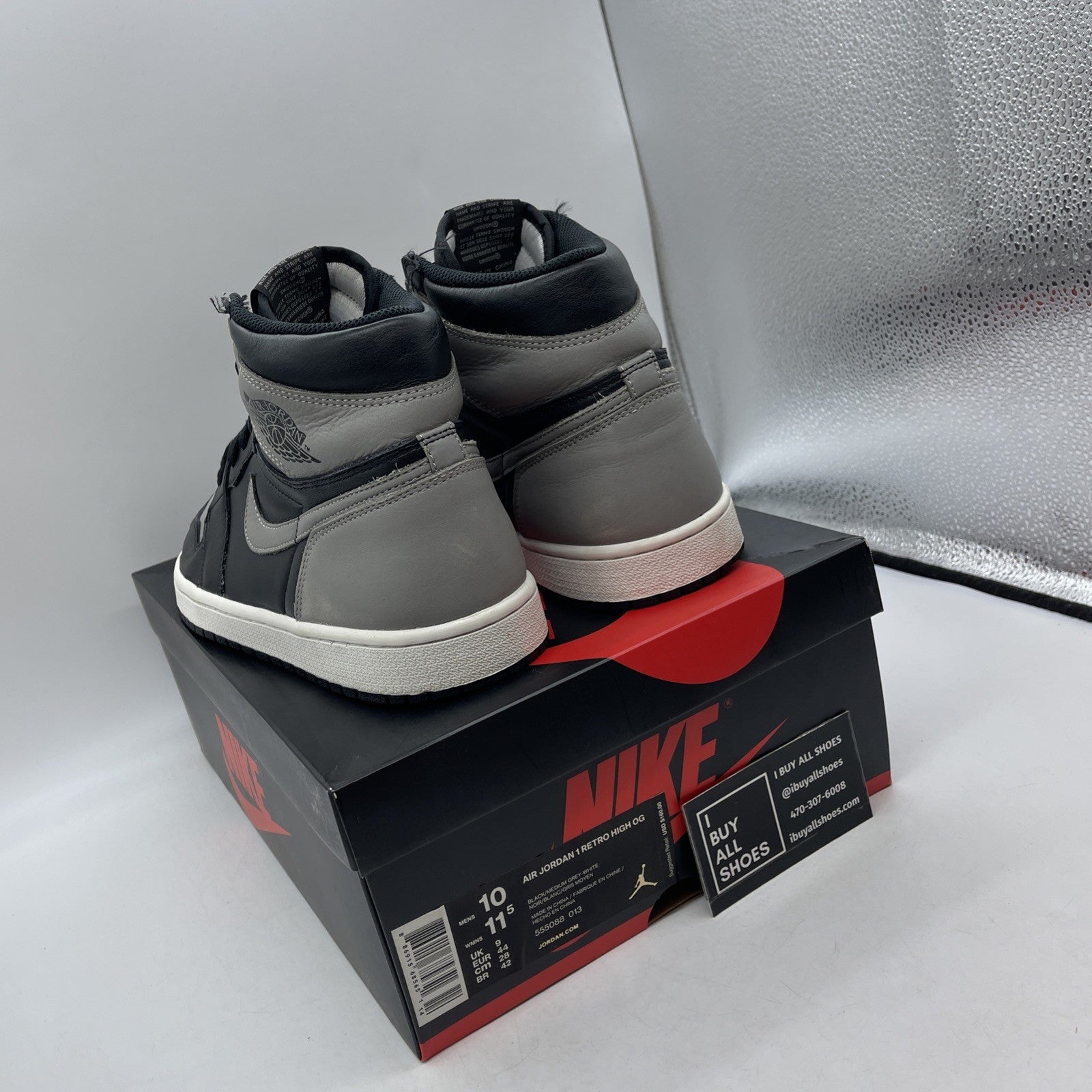 Size 10 - Air Jordan 1 Retro OG High Shadow (555088-013)