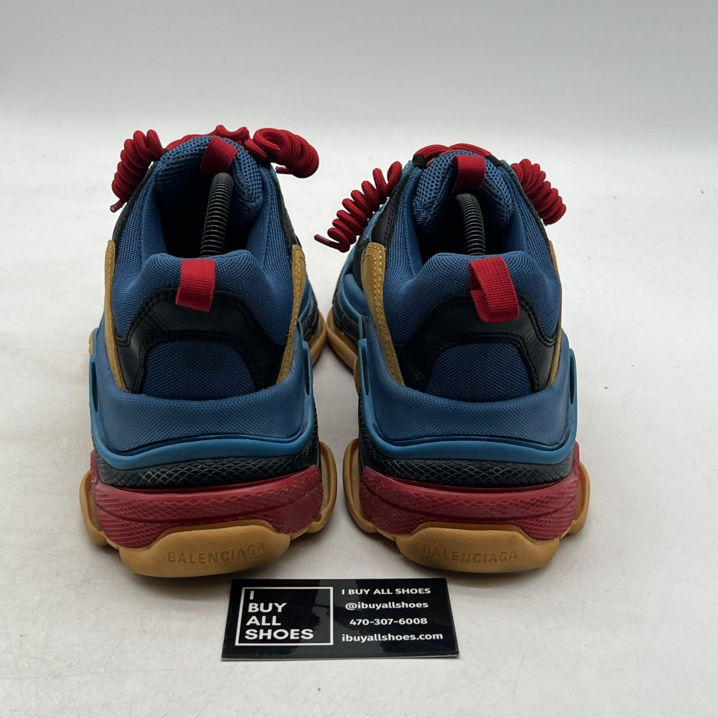 Size 9 - Balenciaga Triple S Sneaker Blue Orange Red Distressed Mens