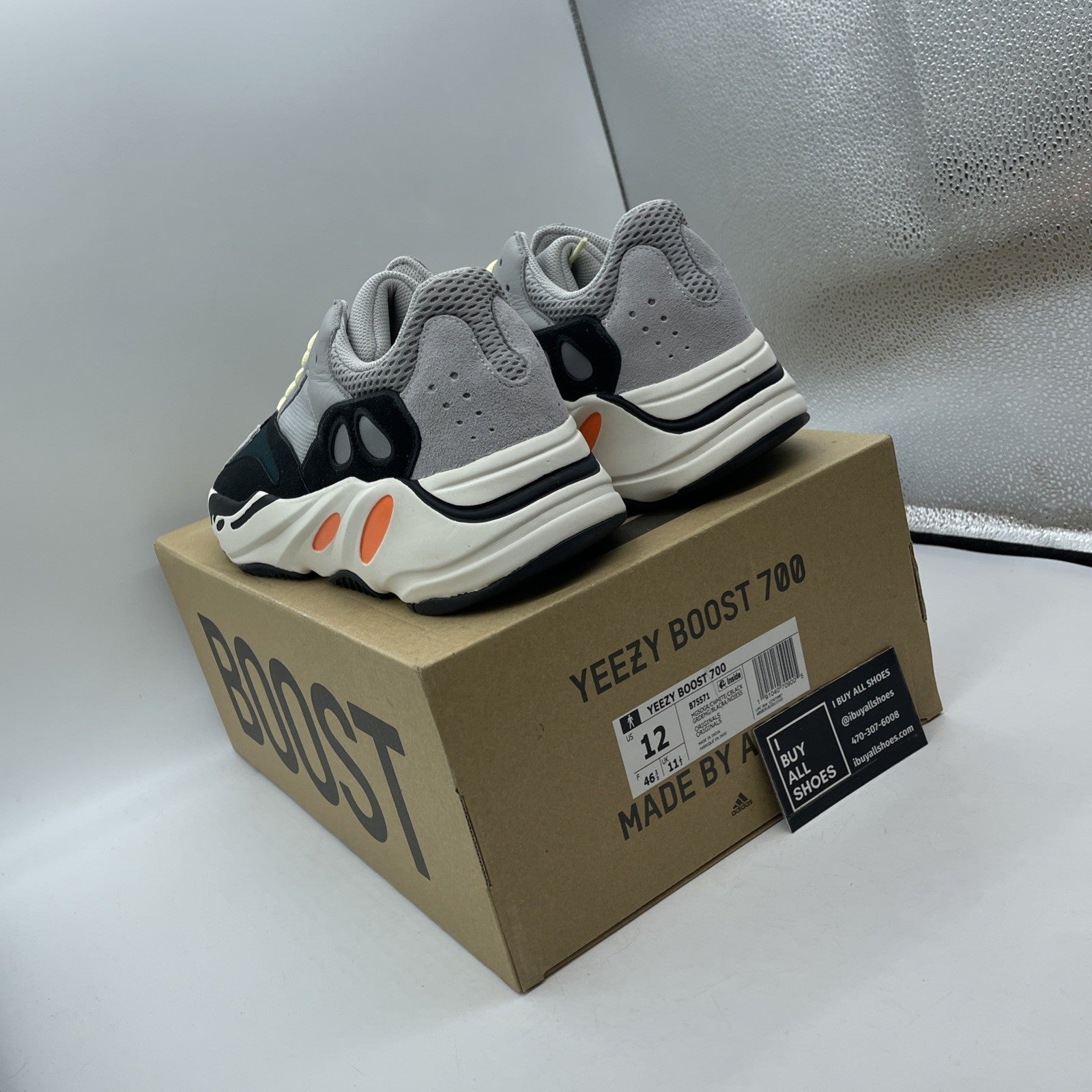 Size 12 - adidas Yeezy Boost 700 Low Wave Runner Black Grey (B75571)
