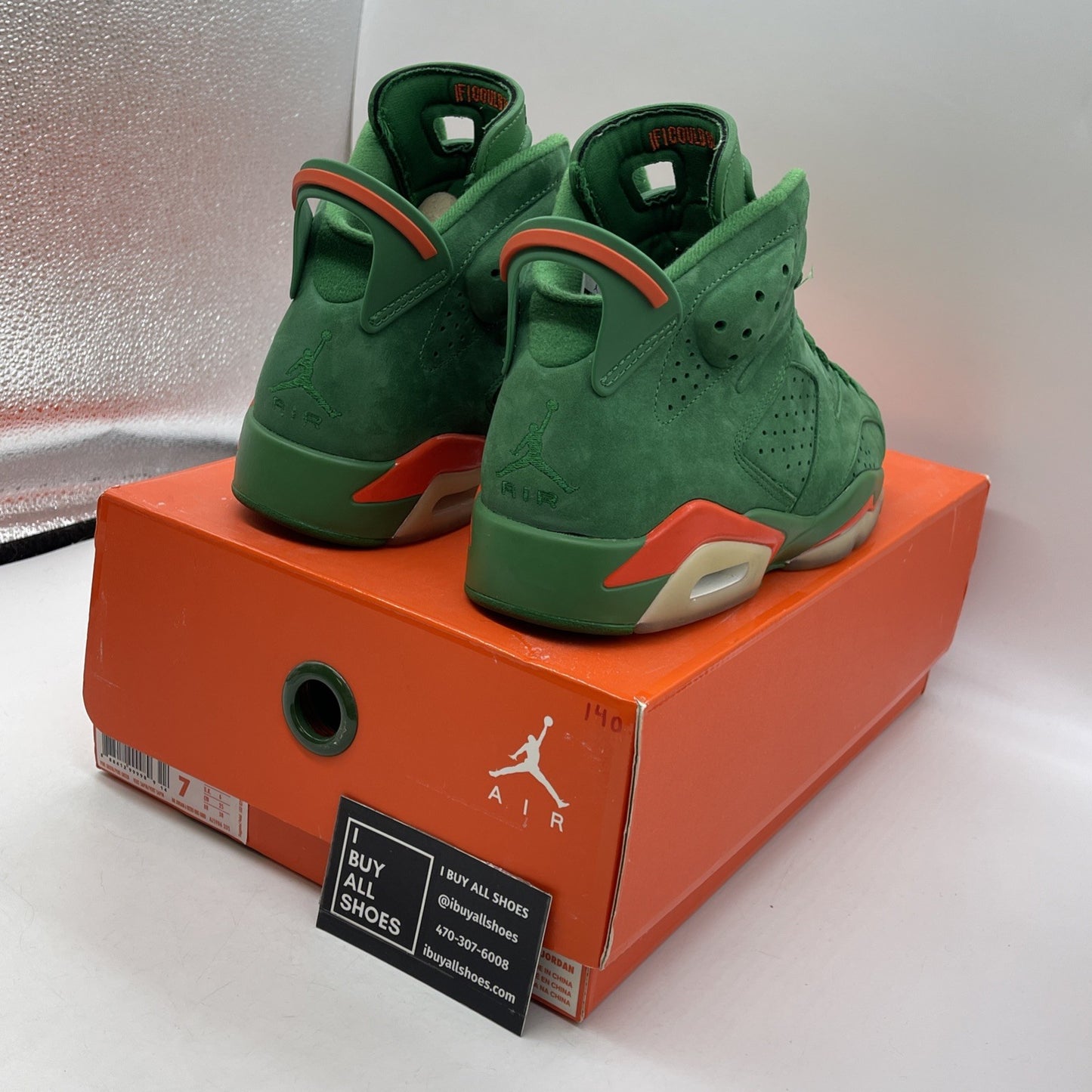 Size 7 - Air Jordan 6 Retro NRG Green Suede Gatorade (AJ5986-335)
