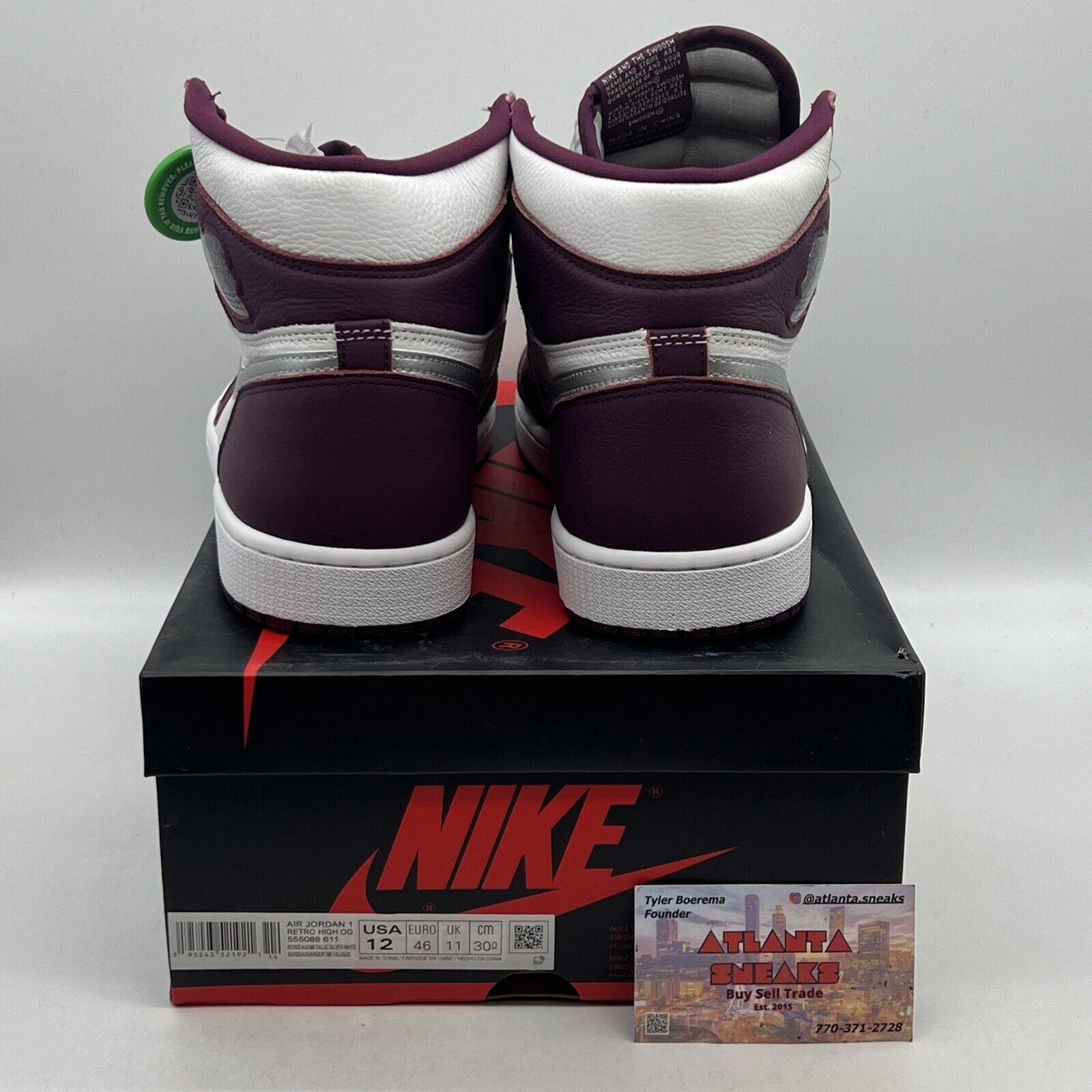 Size 12 - Jordan 1 Retro High OG Bordeaux Brand New Og All