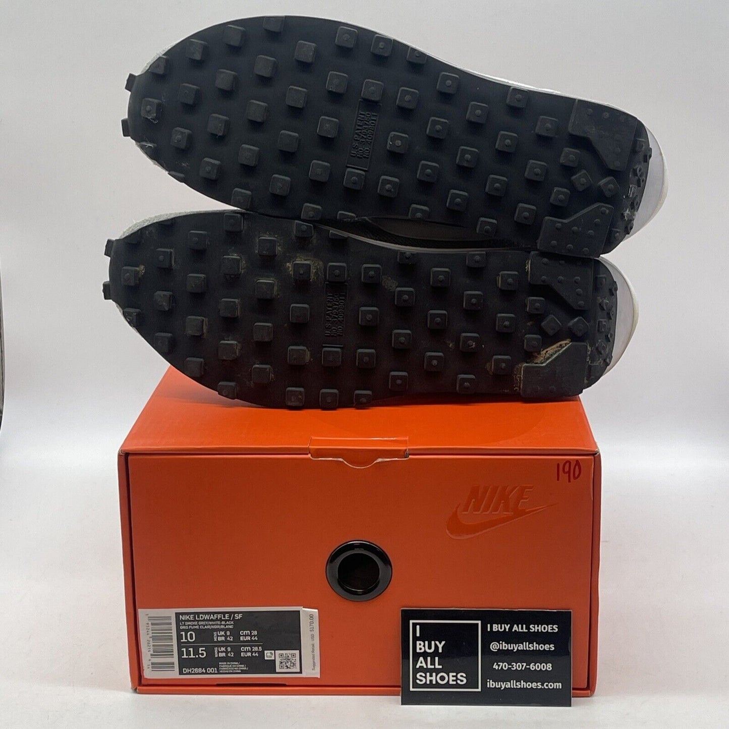 Size 10 - Nike LDV Waffle x Fragment Design x Sacai Gray Suede (DH2684-001)