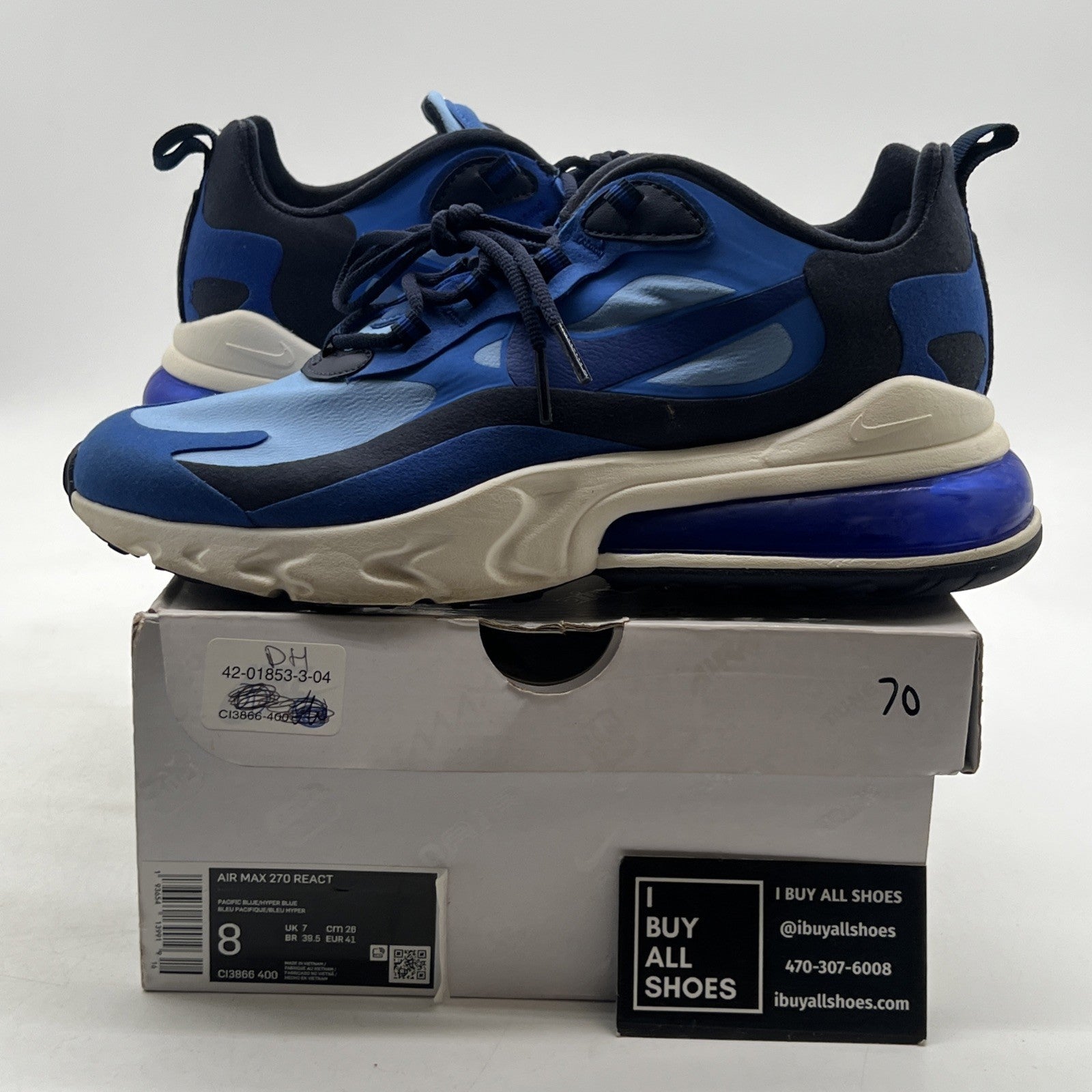 Size 8 - Nike Air Max 270 React Pacific Blue (CL3866-400)