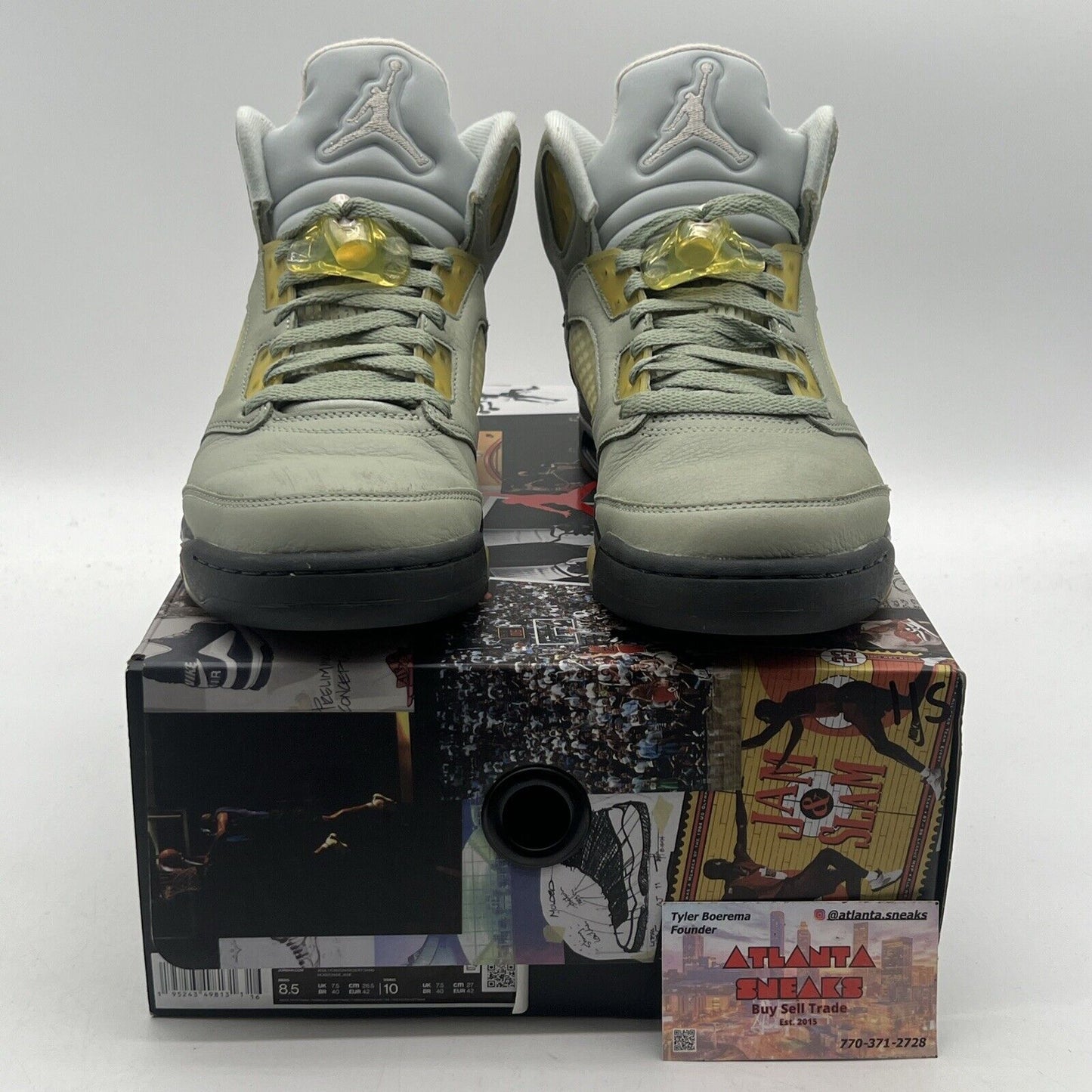 Size 8.5 - Jordan 5 JADE HORIZON 2022 Black Yellow Olive Suede (DC7501-300)