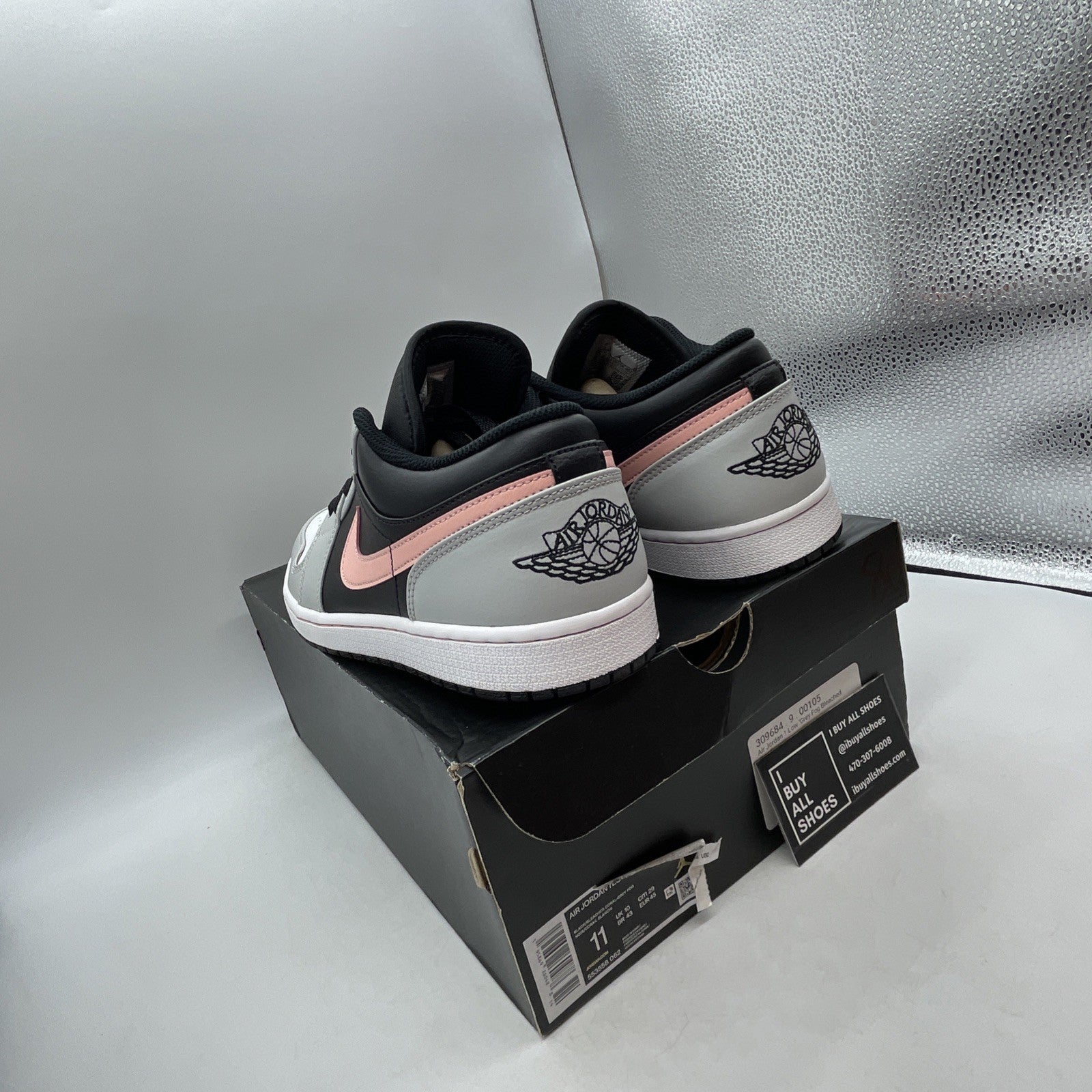 Size 11 - Air Jordan 1 Low Grey Fog Bleached Coral (553558-062)