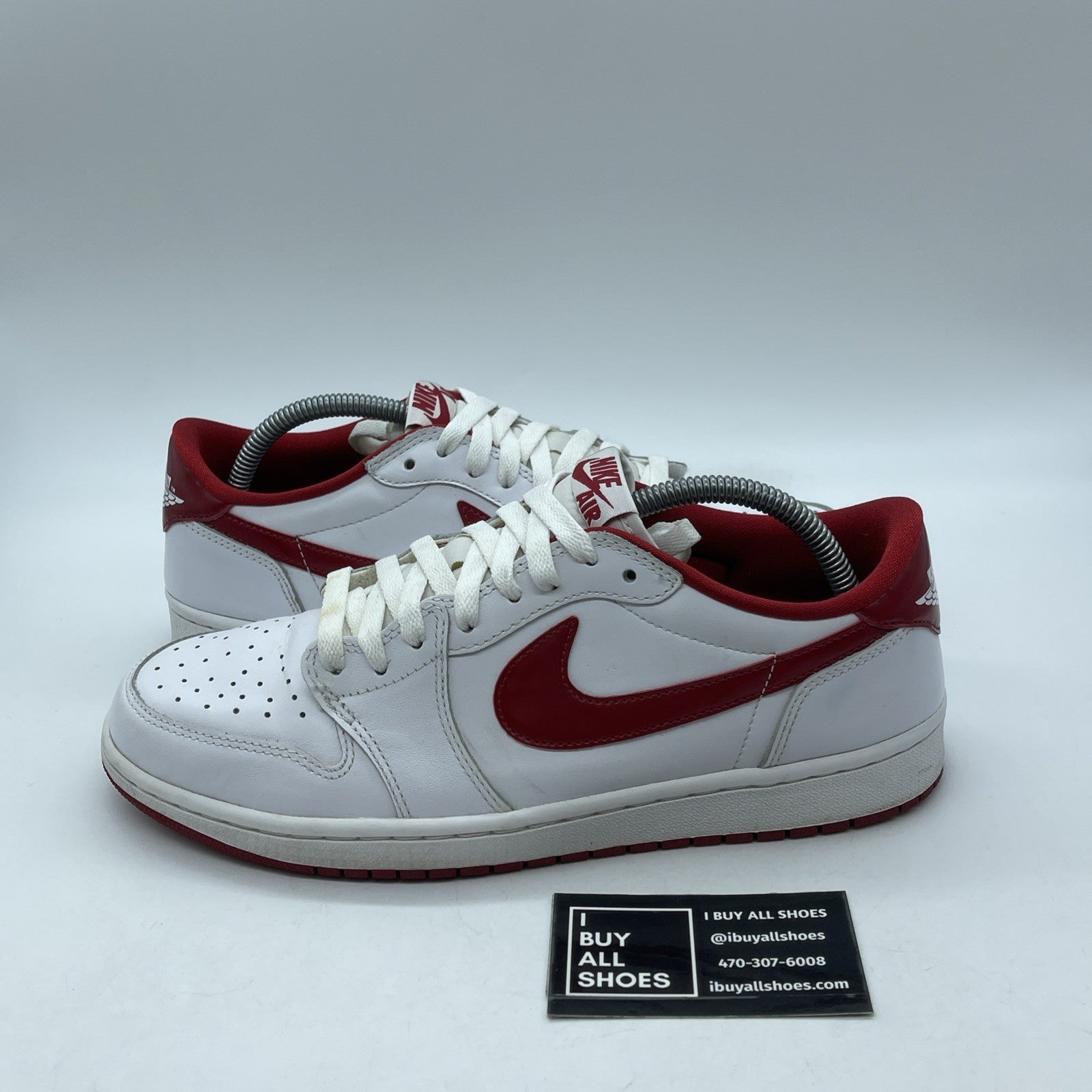 Size 9.5 - Air Jordan 1 Retro OG Low Varsity Red White Leather (705329-101)