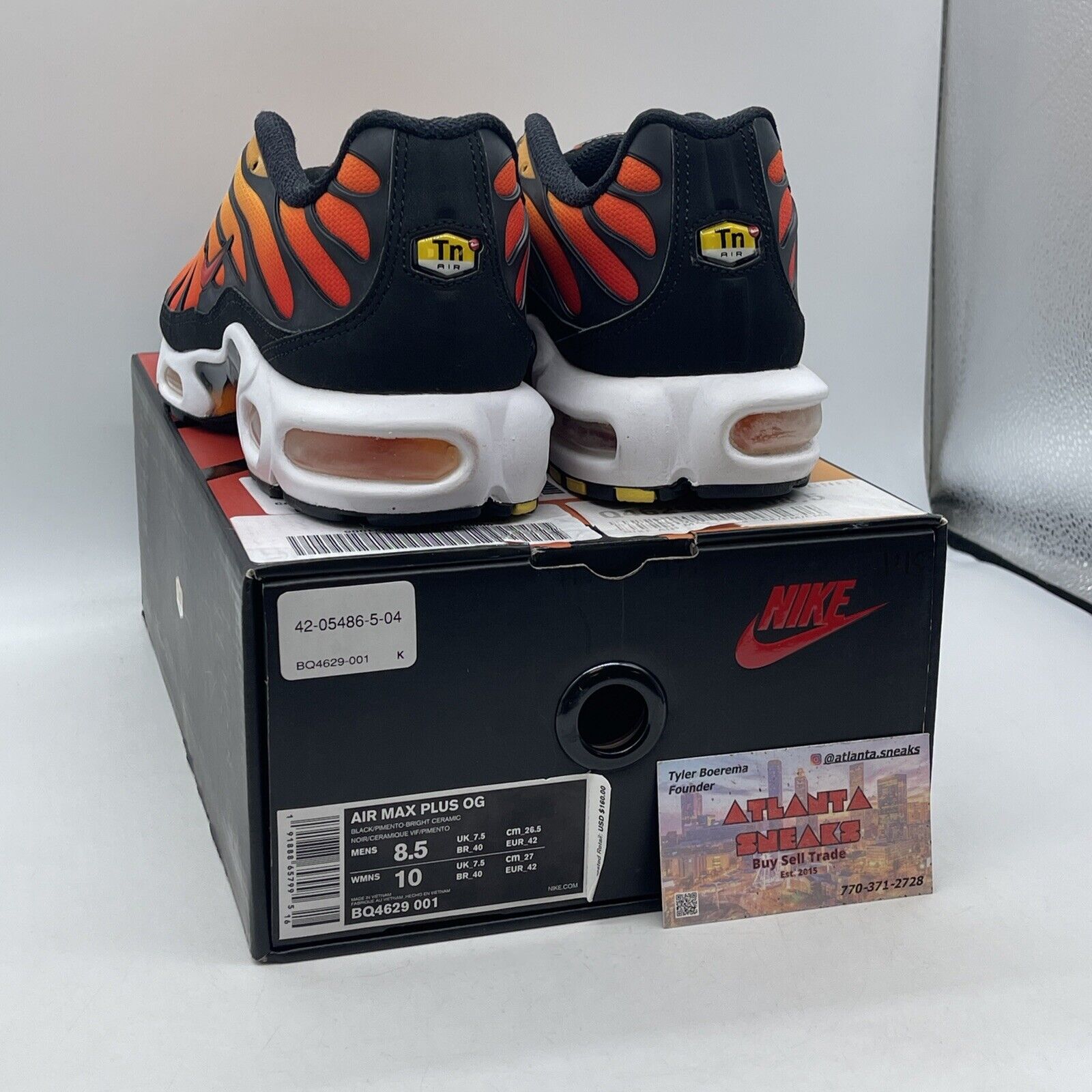 Size 8.5 - Nike Air Max Plus Sunset Orange Yellow Suede Black White (BQ4629-001)