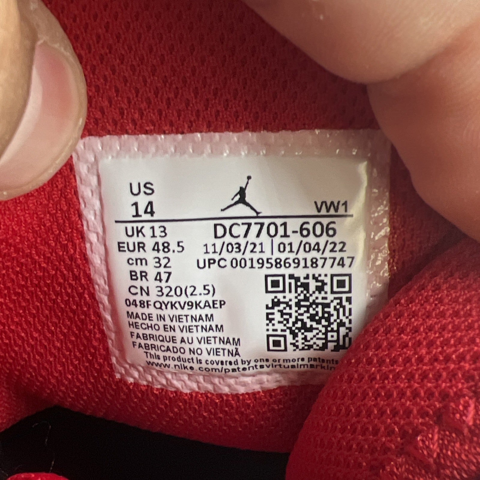 Size 14 - Nike Mens Jordan One Take 3 Red Basketball Shoes (DC7701-606)