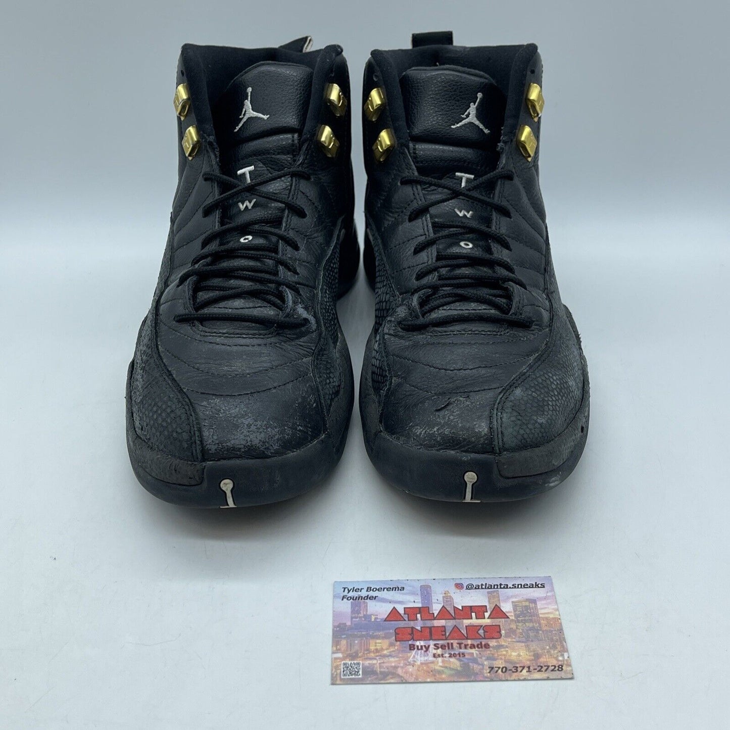 Size 10.5 - Air Jordan 12 Retro The Master Gold White Black Leather (130690-013)