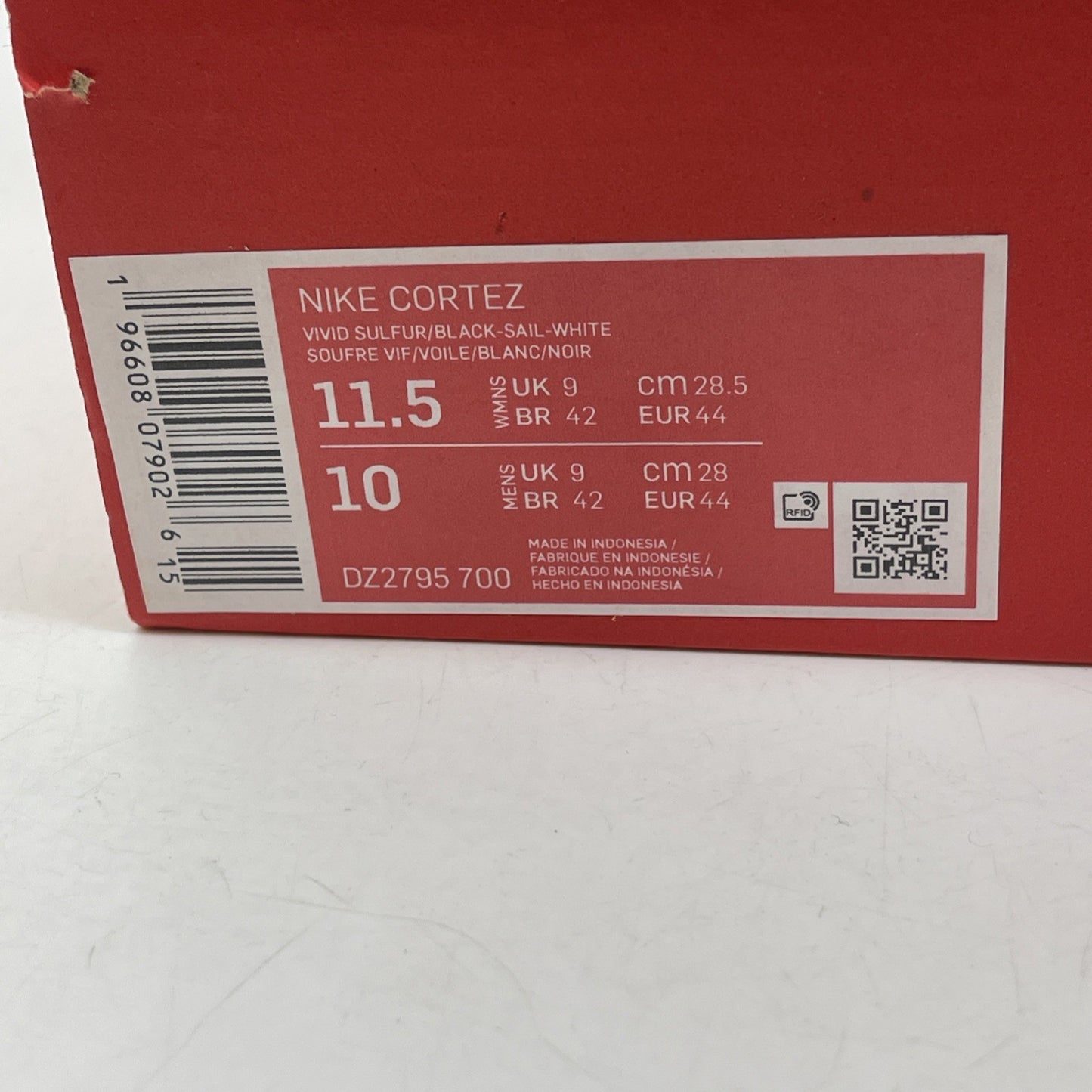 Size 11.5W - Nike Cortez Vivid Sulfur Yellow Black Suede Leather (DZ2795-700)