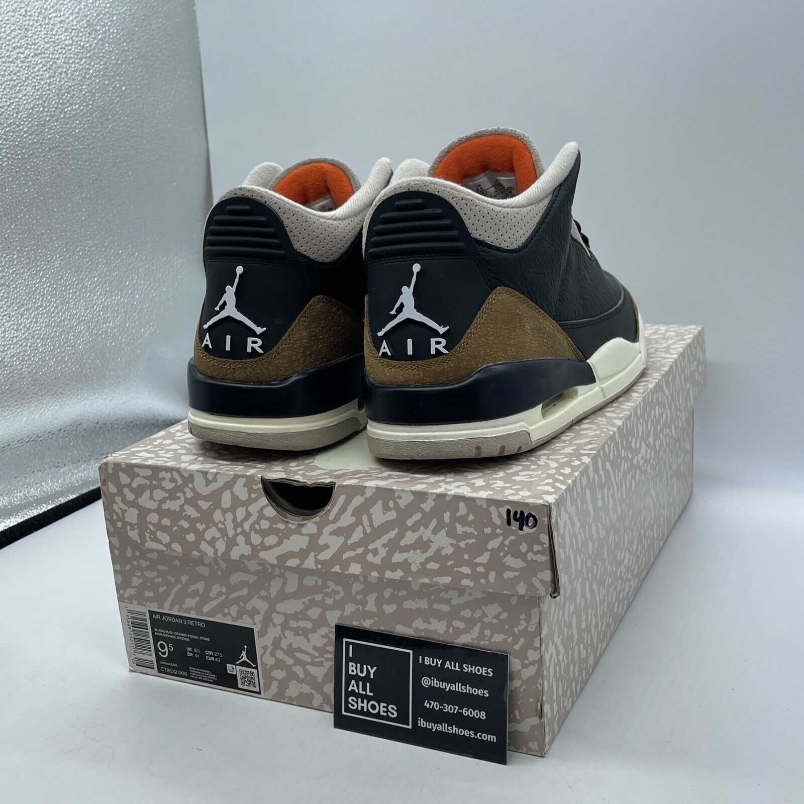 Size 9.5 - Jordan 3 Retro Mid Desert Elephant Brown Black Suede (CT8532-008)