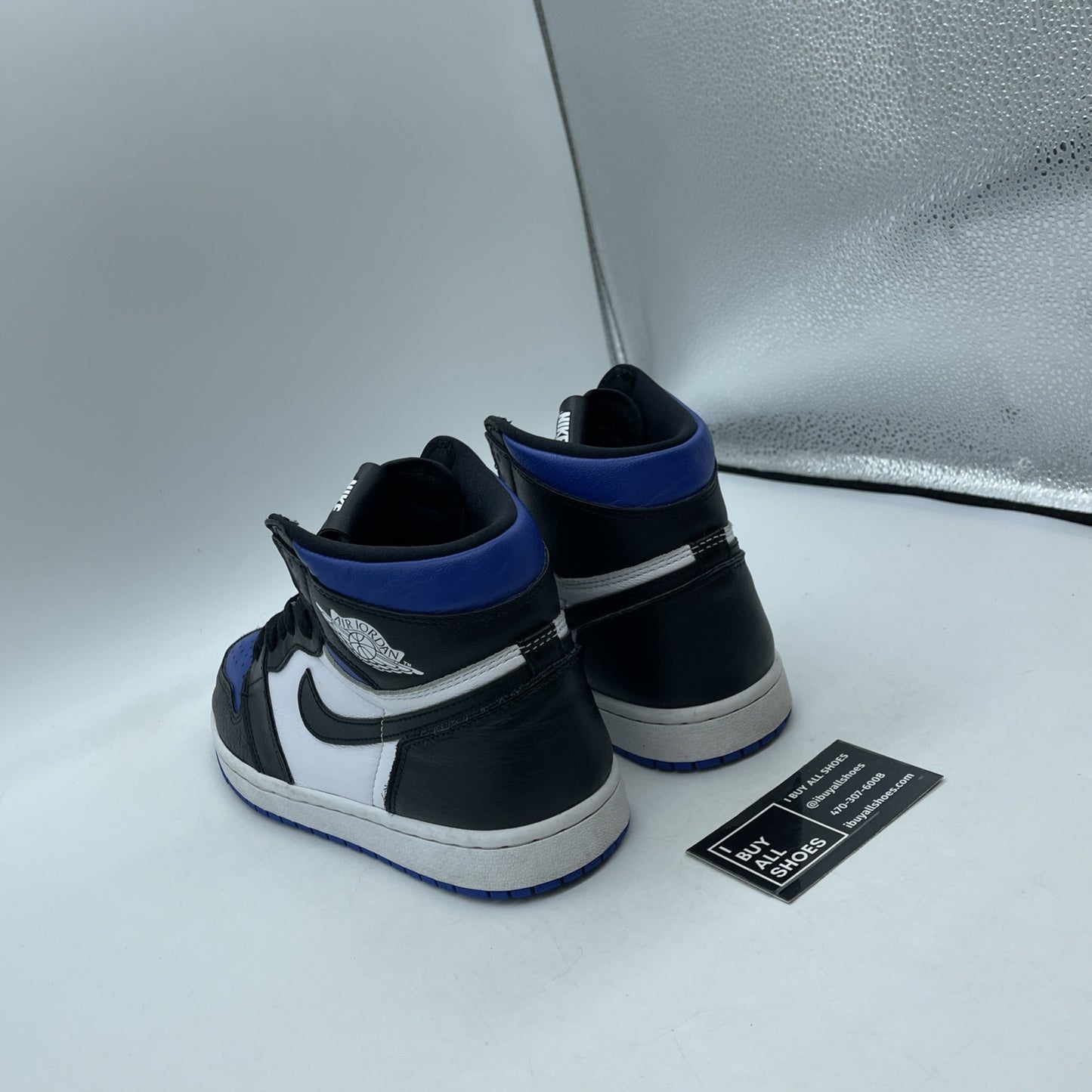 Size 8 - Jordan 1 Retro OG High Royal Toe Black Blue Leather (555088-041)