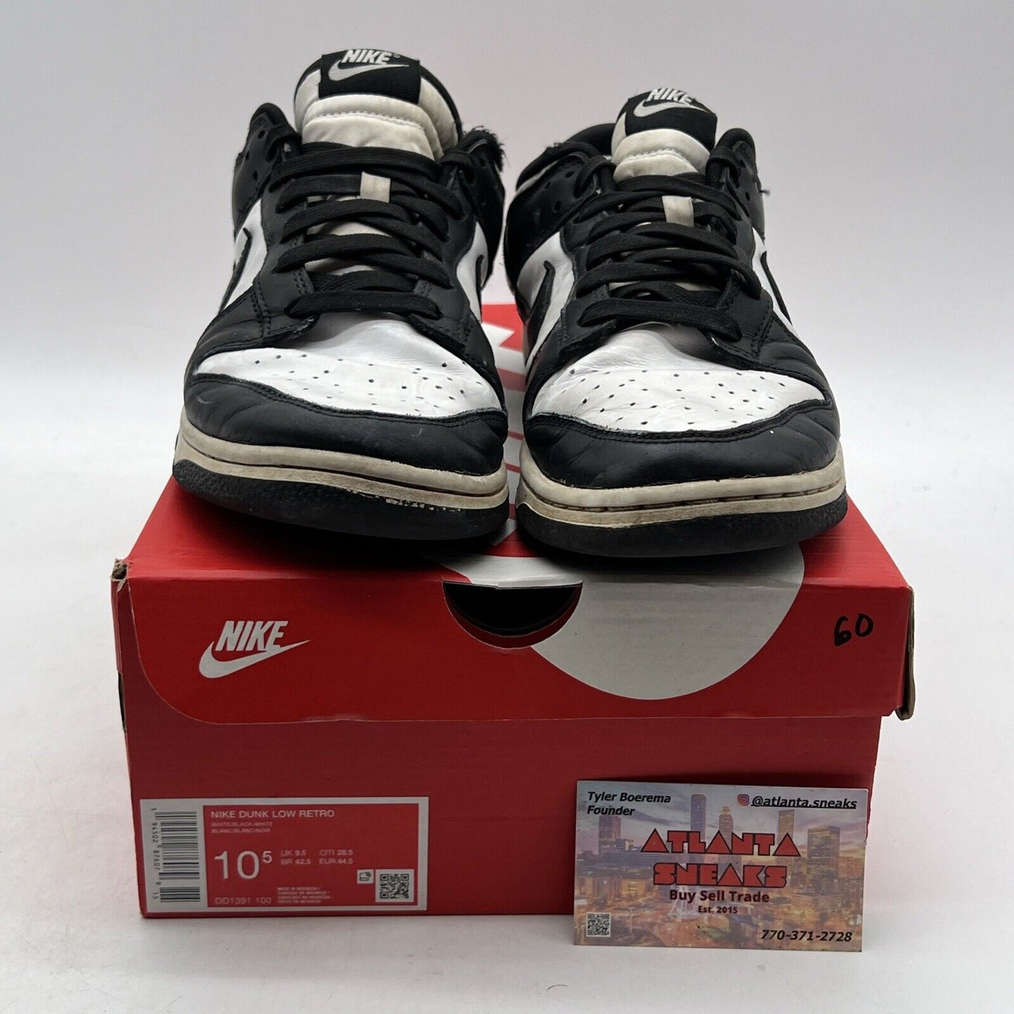 Size 10.5 - Nike Dunk Low Black White (DD1391-100)