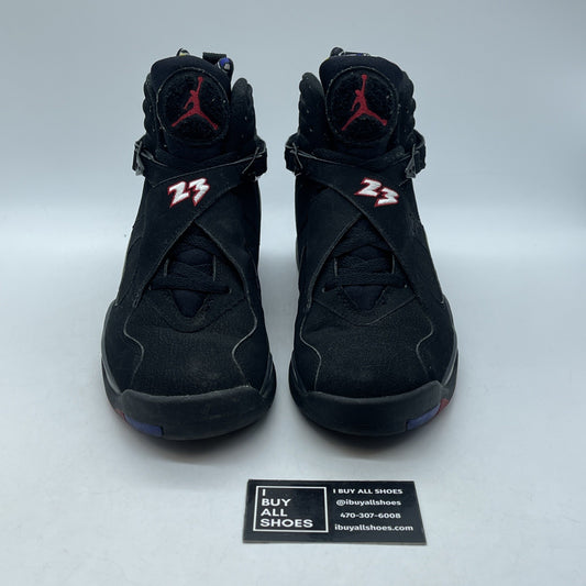 Size 9 - Air Jordan 8 Retro 2013 Playoff Black White Red Suede (305381-061)