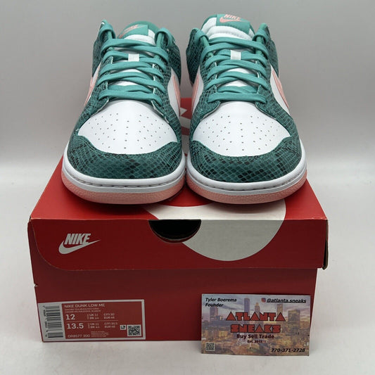 Size 12 - Nike Dunk Low Washed Teal Snakeskin 2022 Brand New Og All