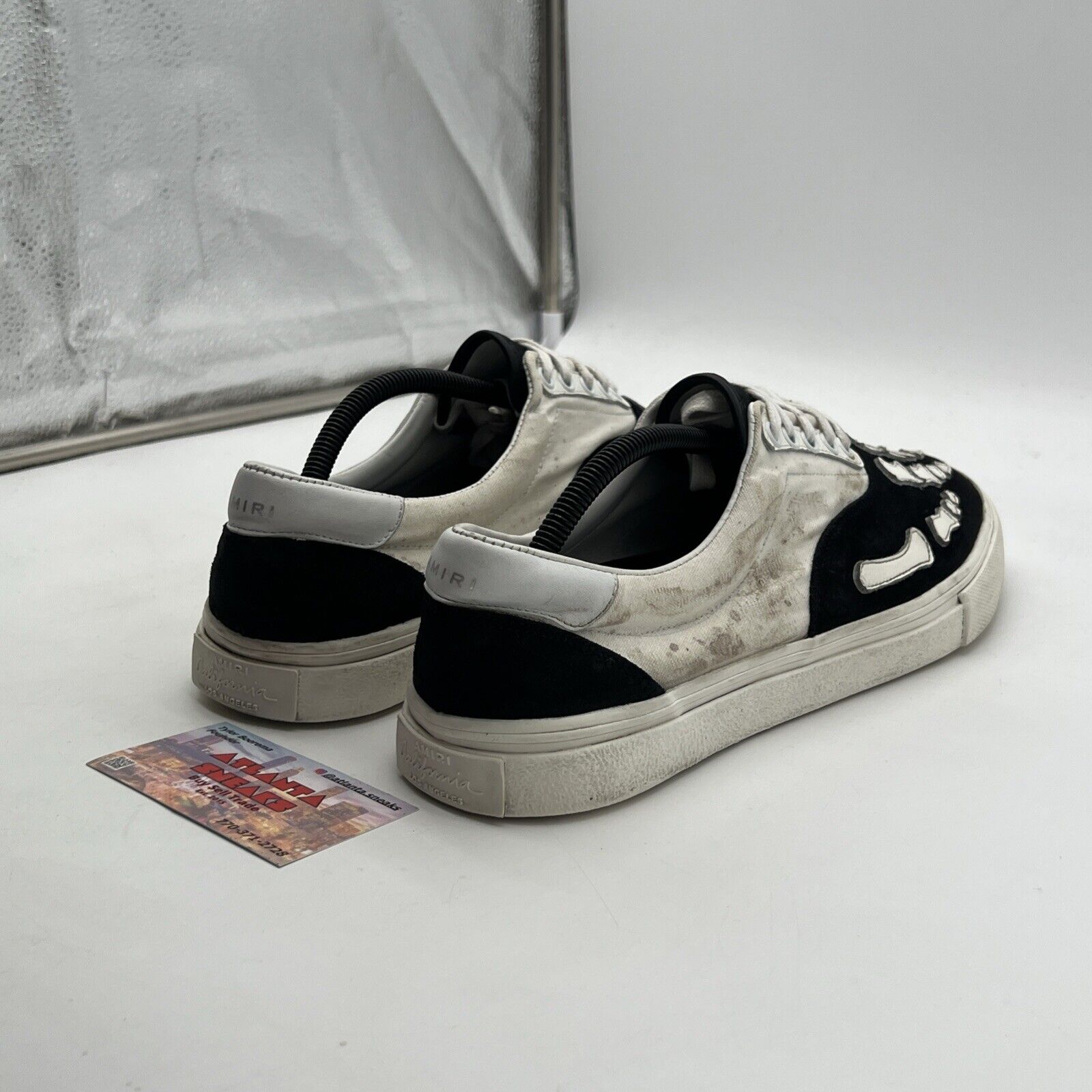 Size 11.5 - Amiri Bone Slip On Shoes Skeleton Black/White