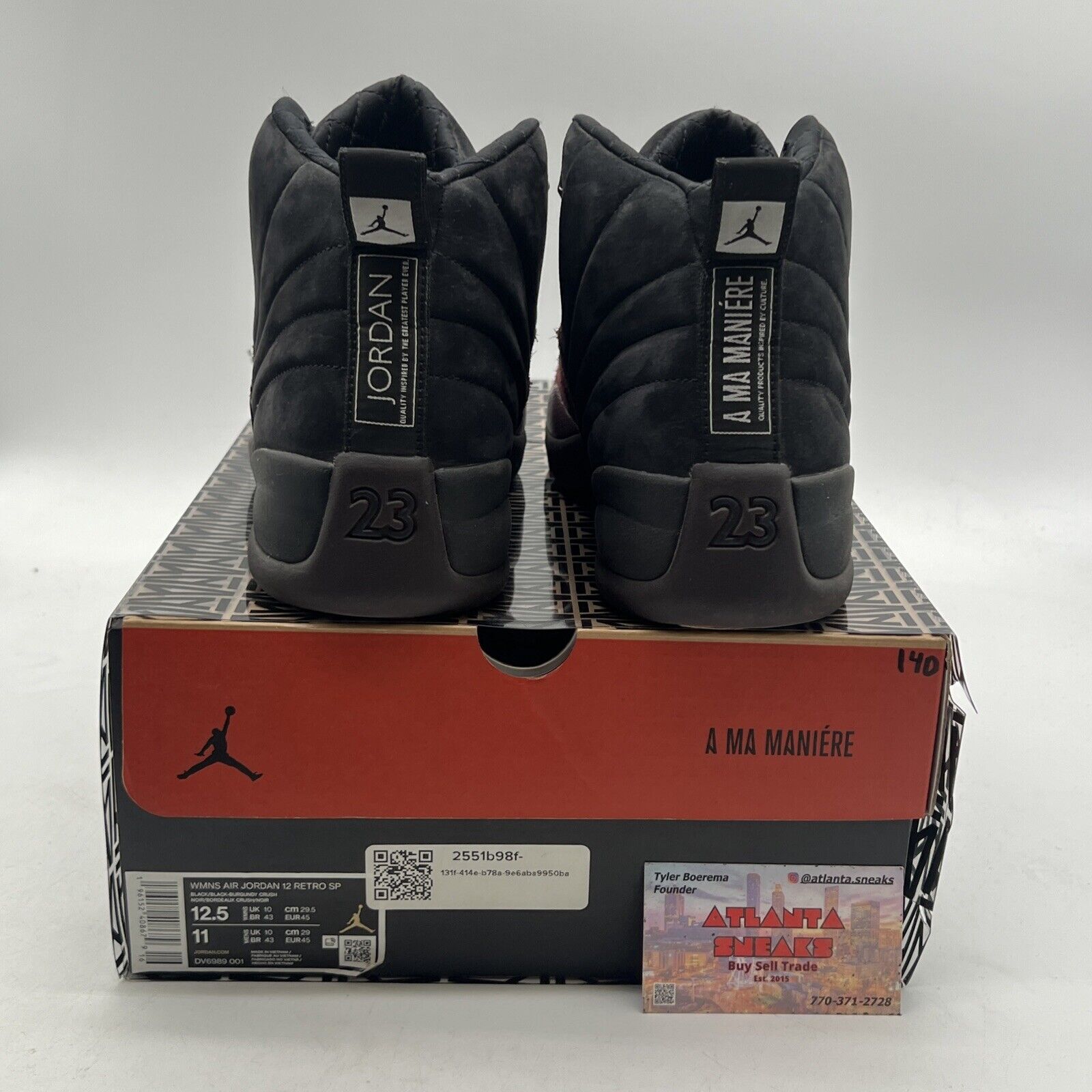 Size 12.5 - Air Jordan 12 Retro SP x A Ma Maniere Mid Black W (DV6989-001)