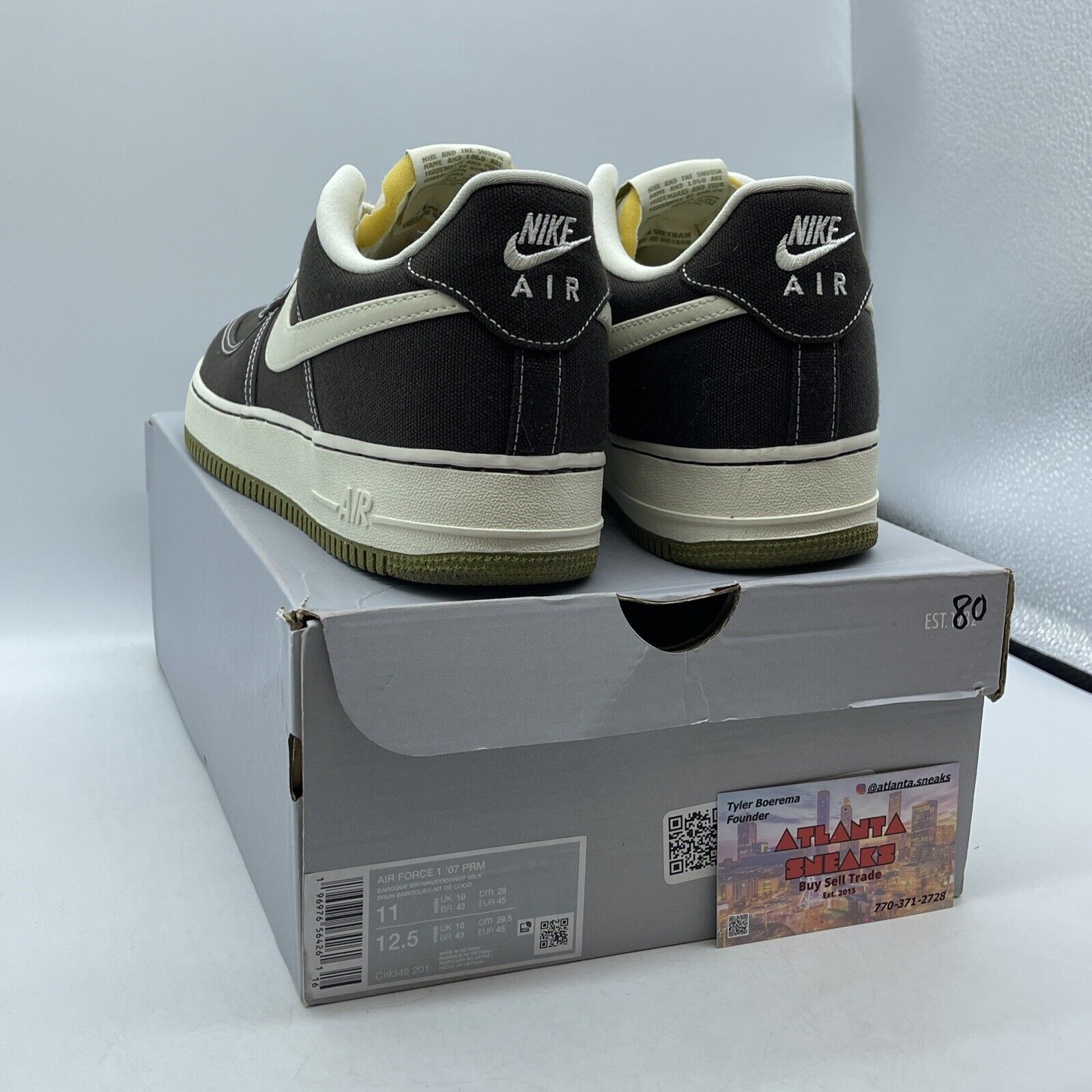 Size 11 - Nike Air Force 1 '07 Premium Low Baroque Brown white (CI9349-201)