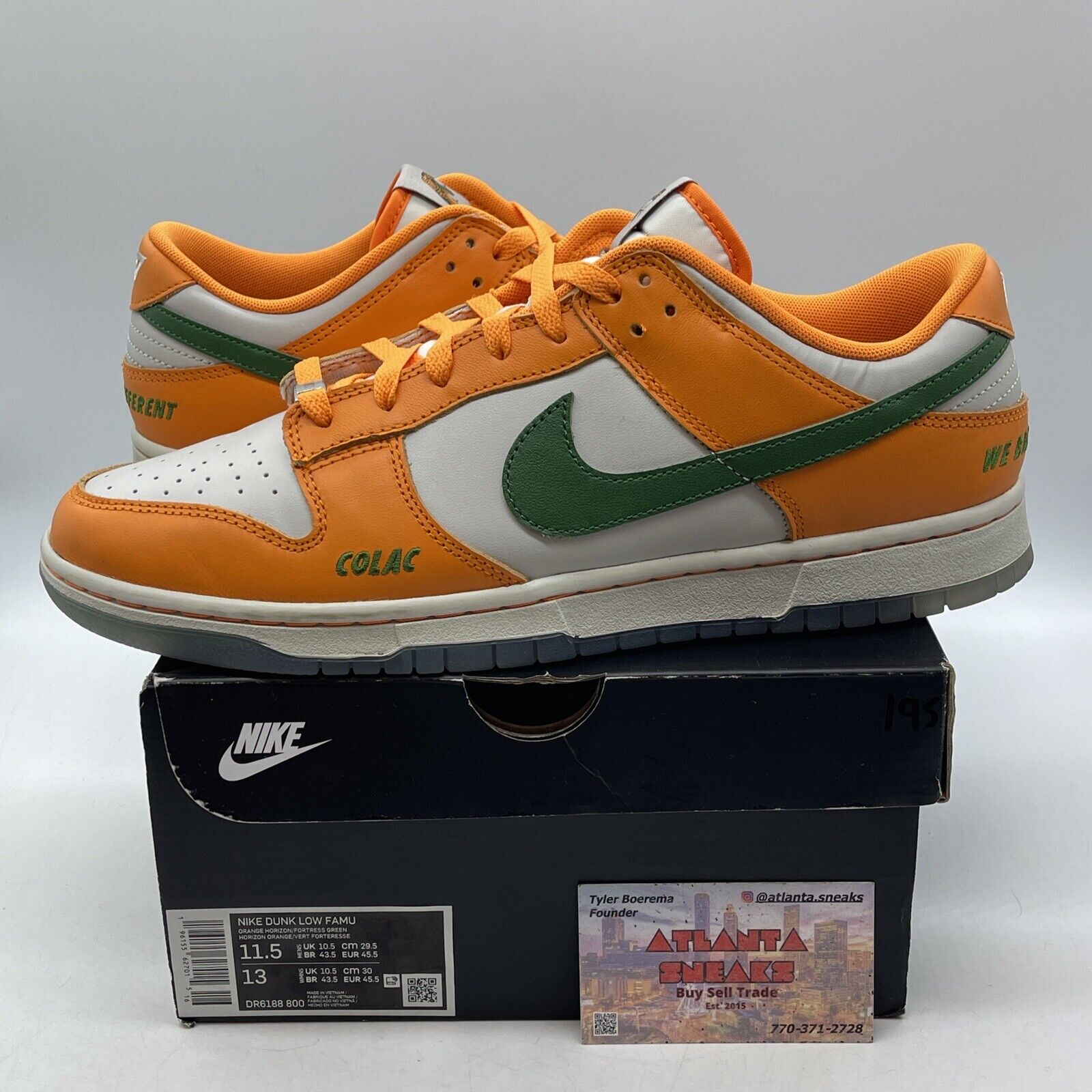 Size 11.5 - Nike Florida A&M University x Dunk Low Rattlers Green (DR6188-800)