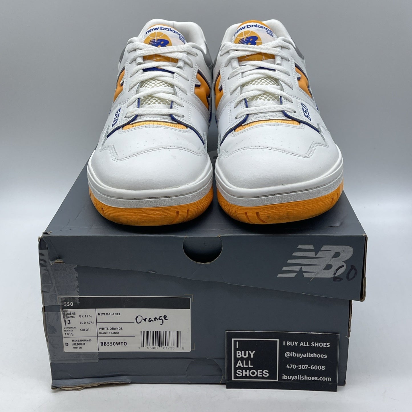 Size 13 - New Balance 550 Lakers Pack Vibrant Orange (BB550WTO)