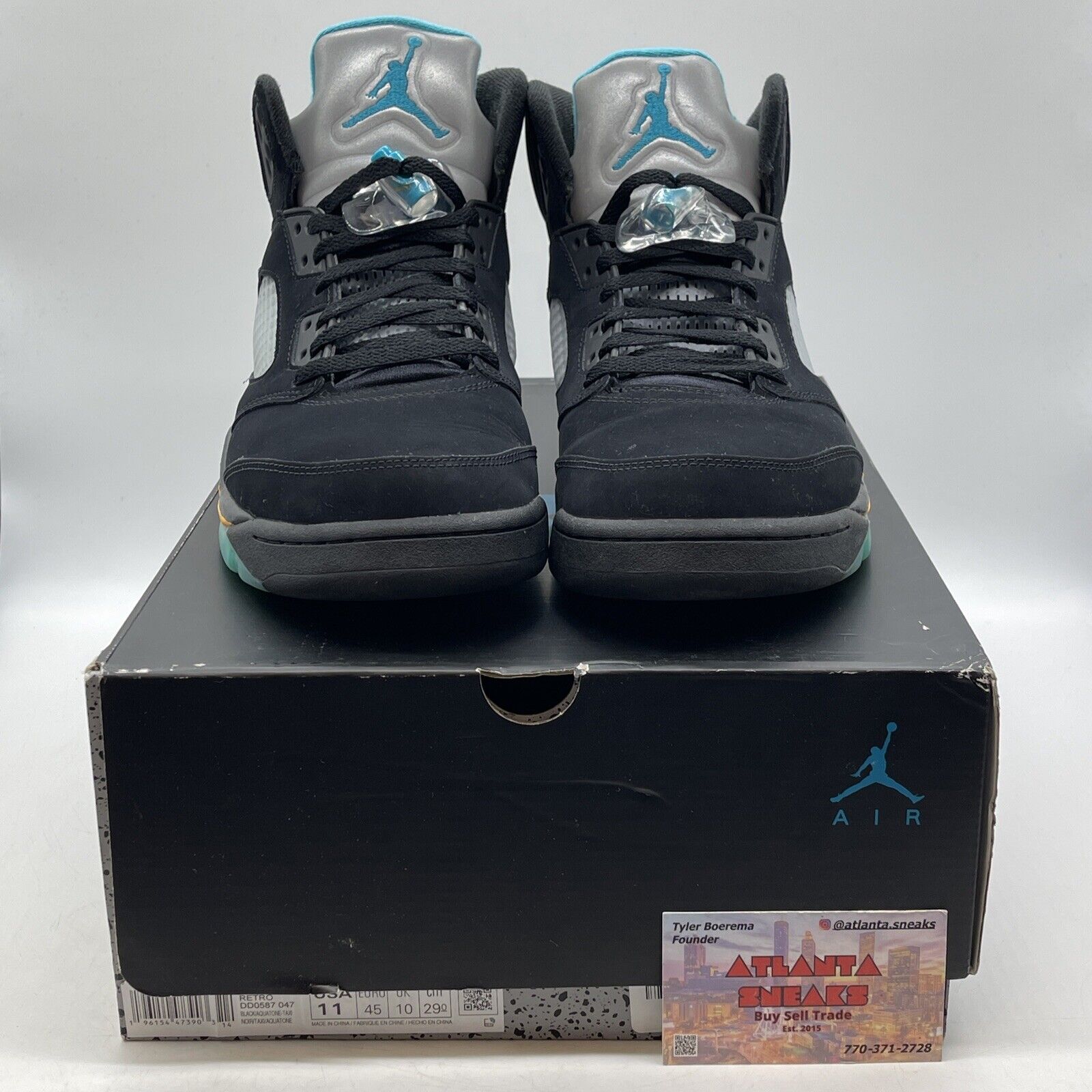 Size 11 - Jordan 5 Retro Mid Aqua Yellow Gray Black (DD0587-047)