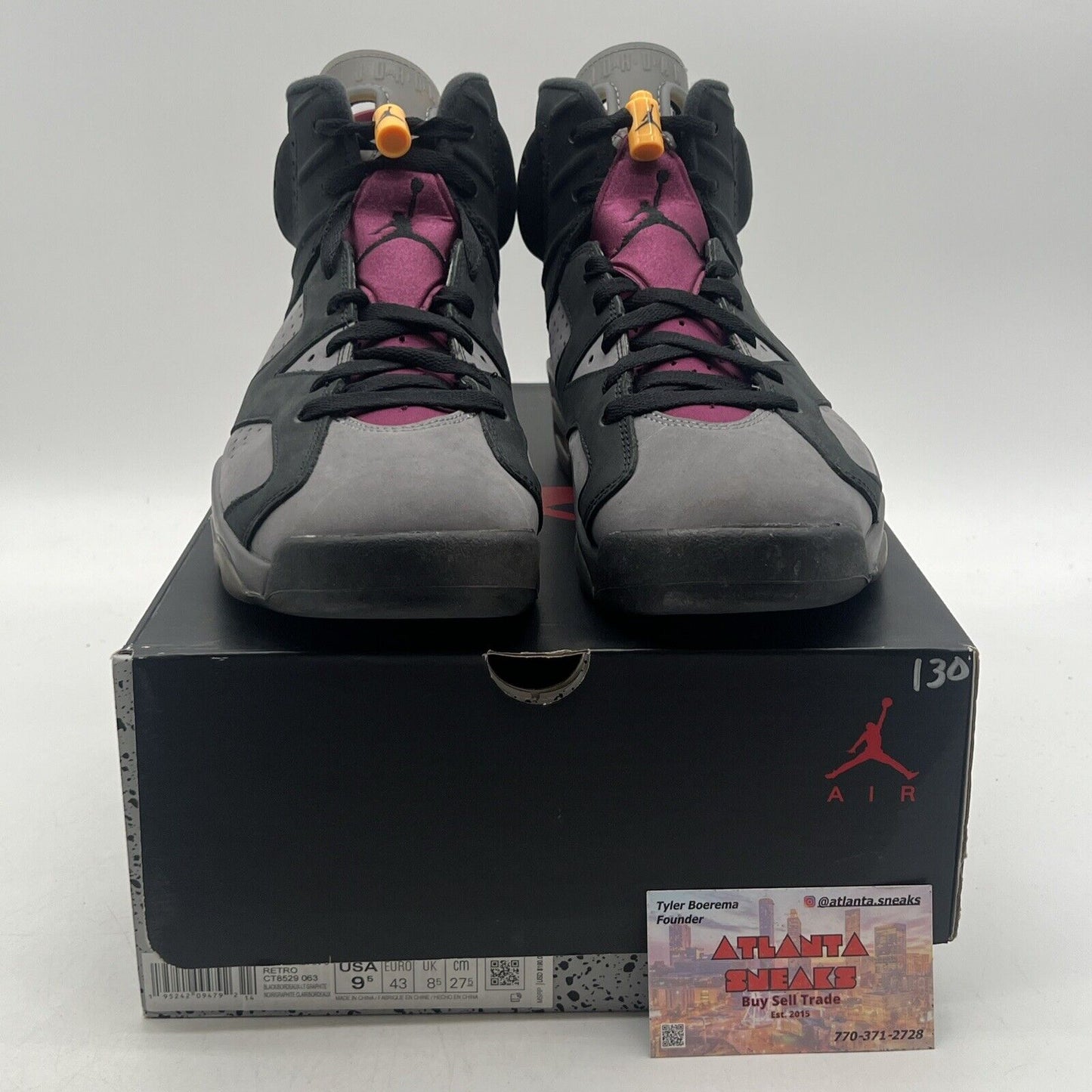 Size 9.5 - Jordan 6 Bordeaux Black Grey Maroon Yellow Suede (CT8529-063)