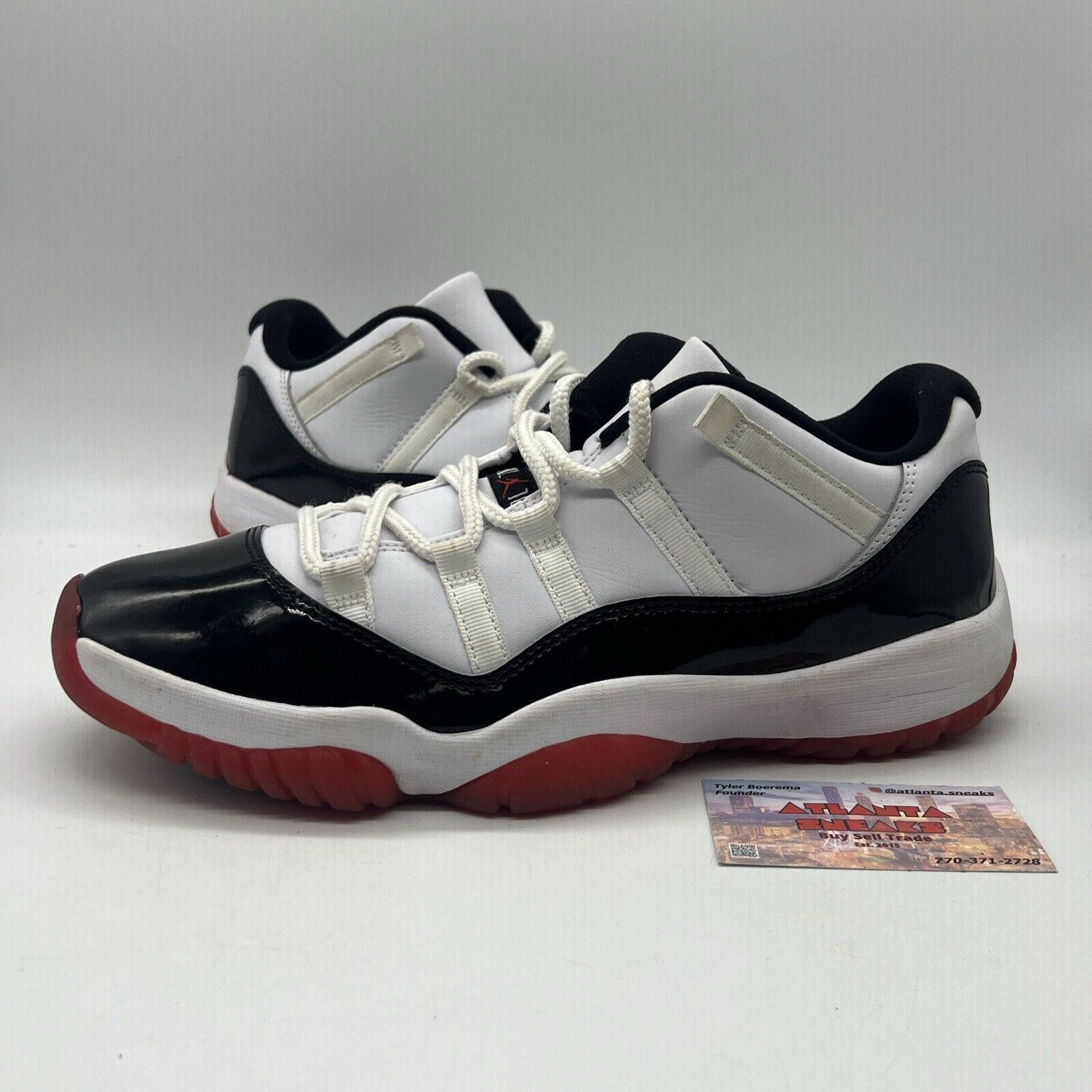 Size 11 - Jordan 11 Retro Low Concord-Bred Black White Red Leather Used