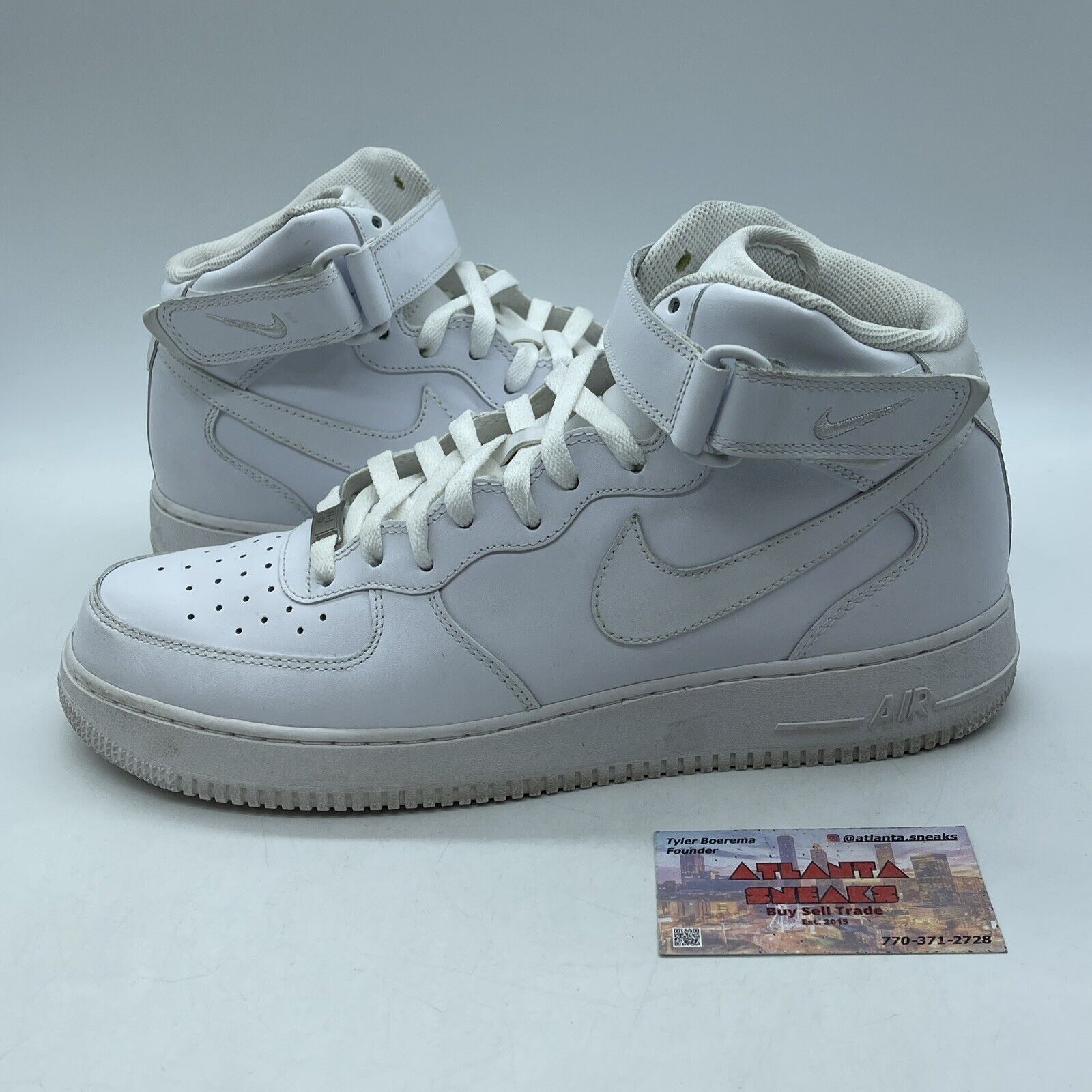 Size 11.5 - Nike Air Force 1 '07 Mid White Leather (315123-111)